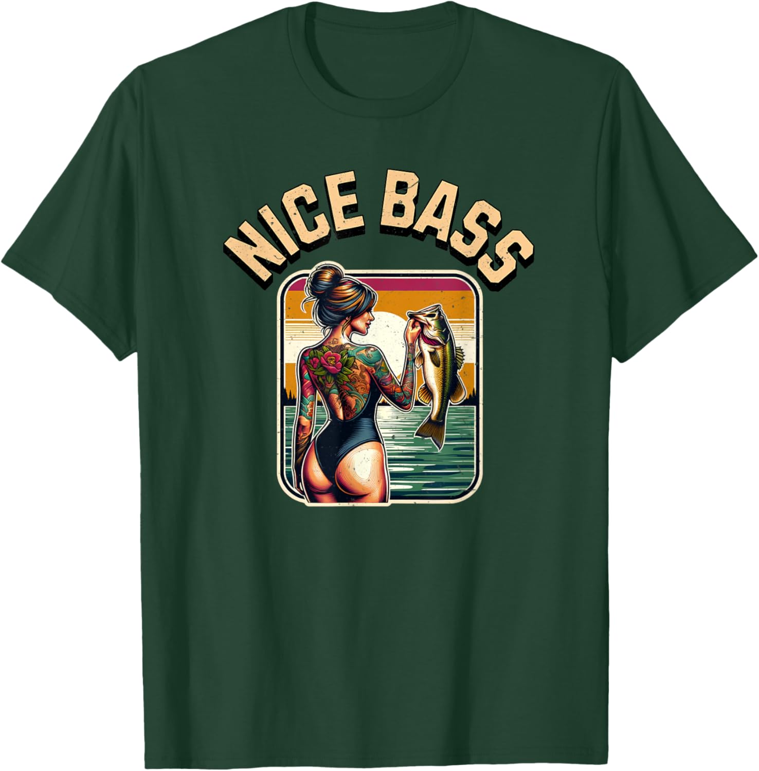 Cute Bass Fishing Woman in Bikini T-Shirt for Outdoor Enthusiasts - 5