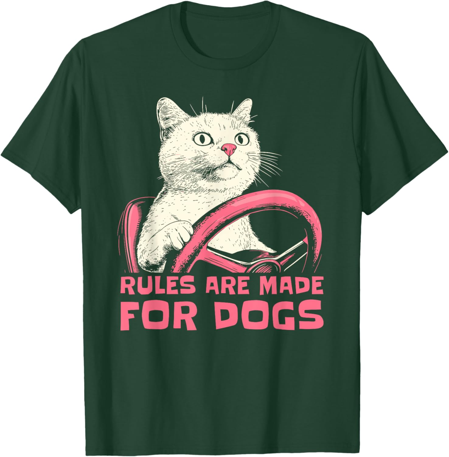 Funny Cat Lover T-Shirt Rules Are Made for Dogs for Men Women Kids - 10
