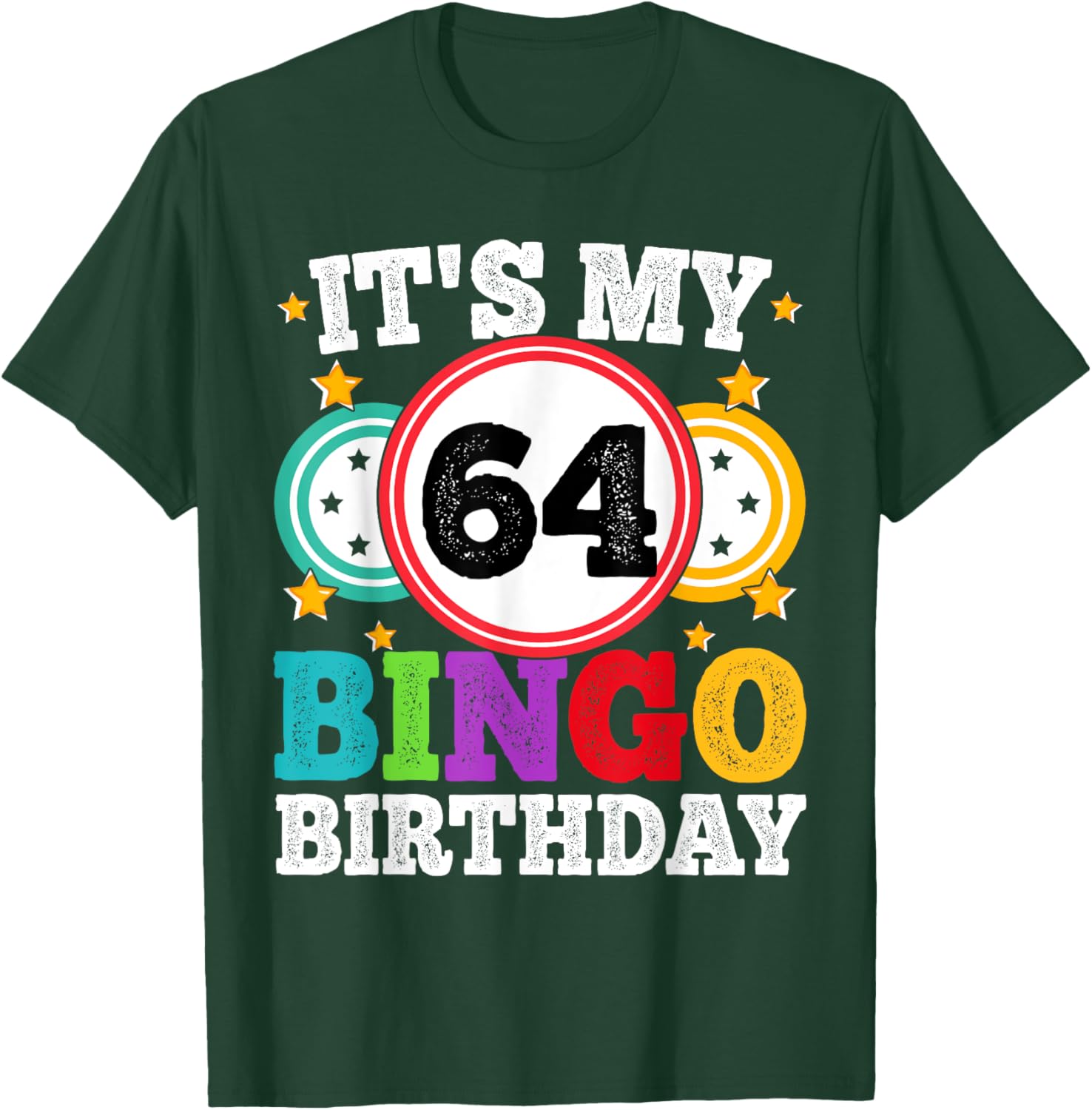 Funny 64th Birthday Bingo T-Shirt for Men and Women - Celebrate in Style! - 14