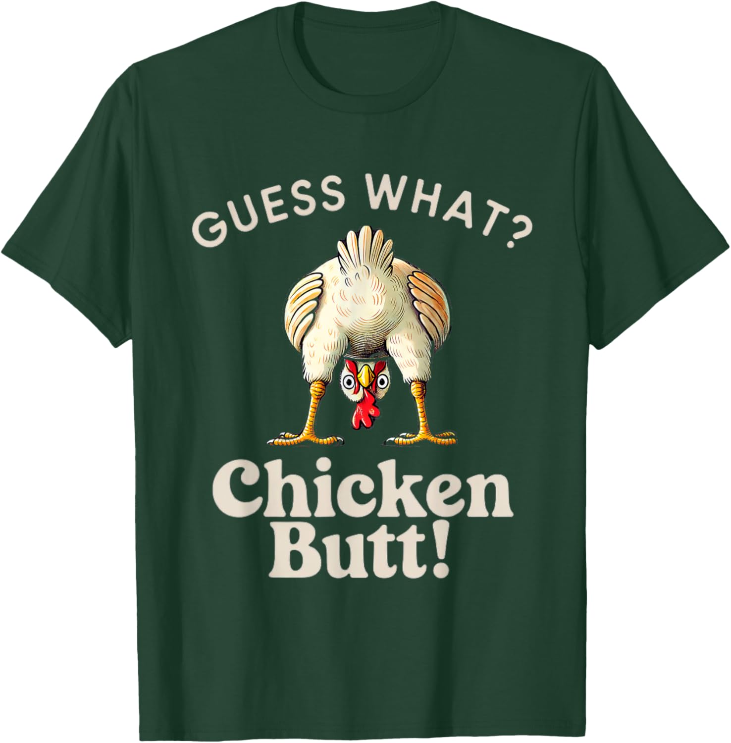 Funny Guess What Chicken Butt T-Shirt for Chicken Lovers and Kids - 6