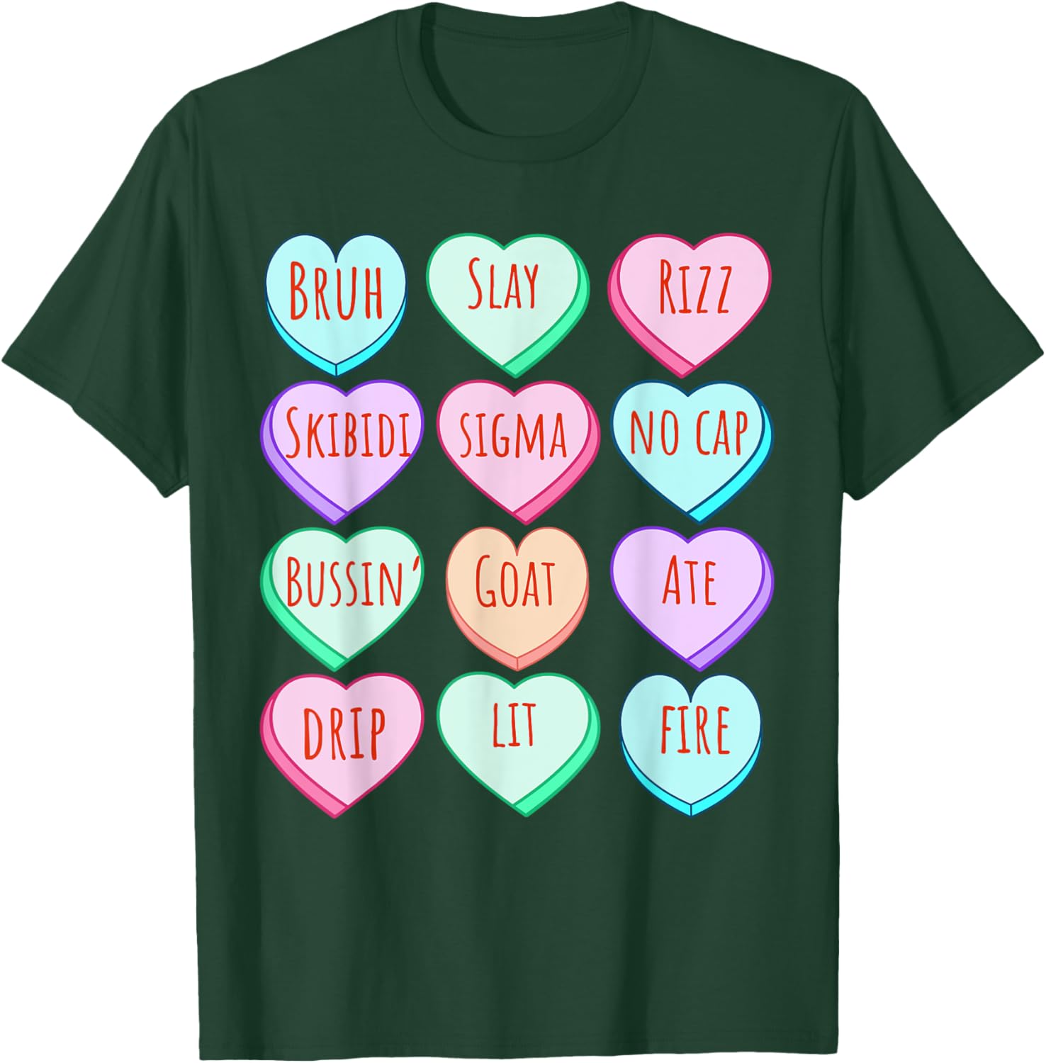 Candy Heart Slang T-Shirt for Valentine's Day Fun at School - 17