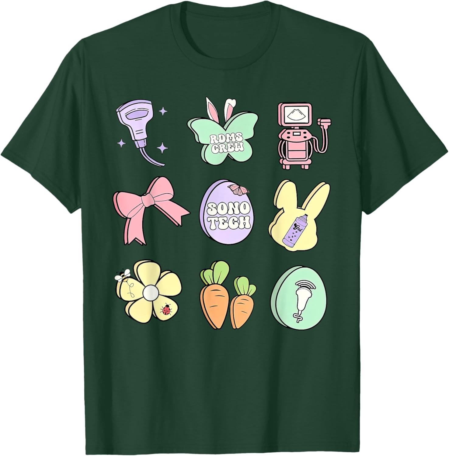 Coquette Bow Sono Tech Sonographer Easter T-Shirt for Ultrasound Lovers - 21
