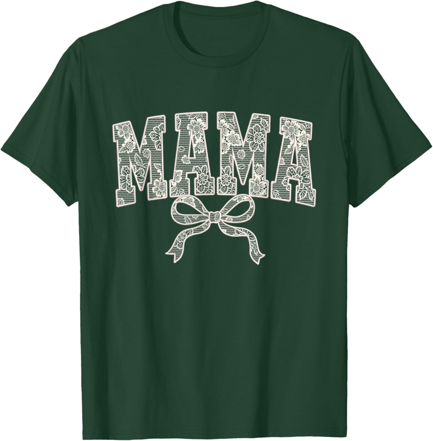 Cute Mama Lace Print Embroidery T-Shirt for Moms 2025 Fashion Women - 5