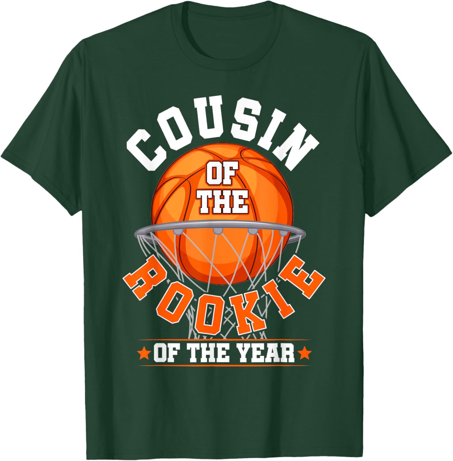 Cousin of Rookie 1st Birthday Basketball Family Matching T-Shirt - 14