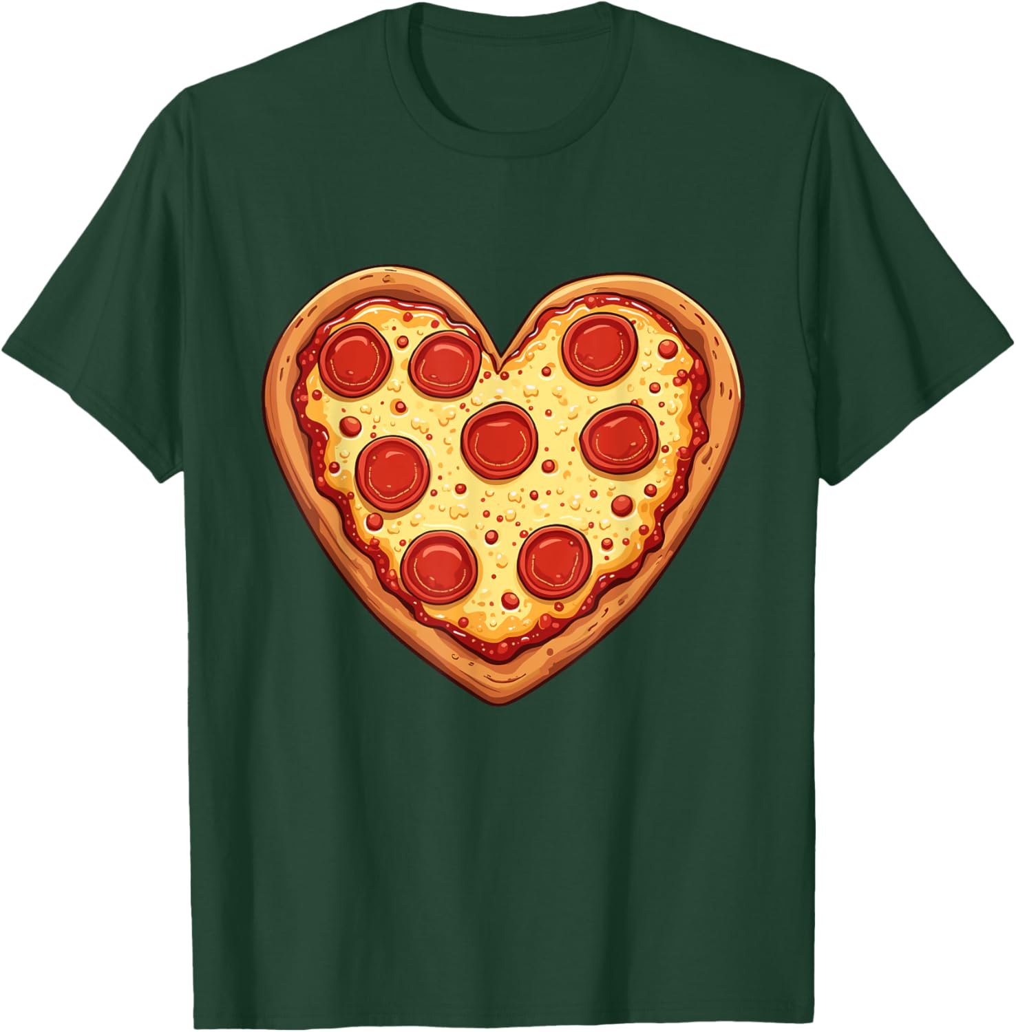 Cute Heart-Shaped Pizza Valentine's Day T-Shirt for Pizza Lovers - 26
