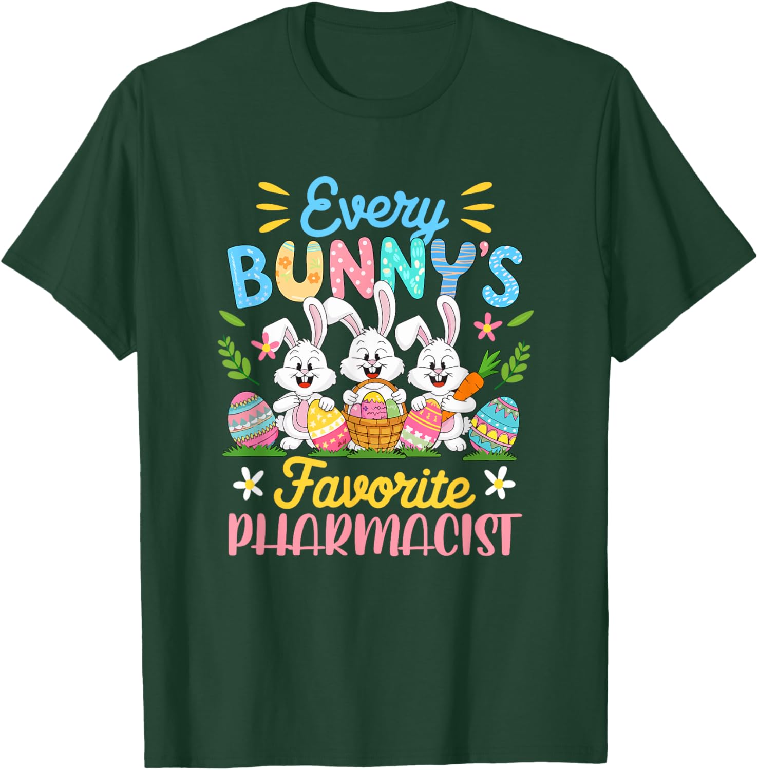 Bunny's Favorite Pharmacist Easter Bunnies Egg Hunt T-Shirt for Kids - 9