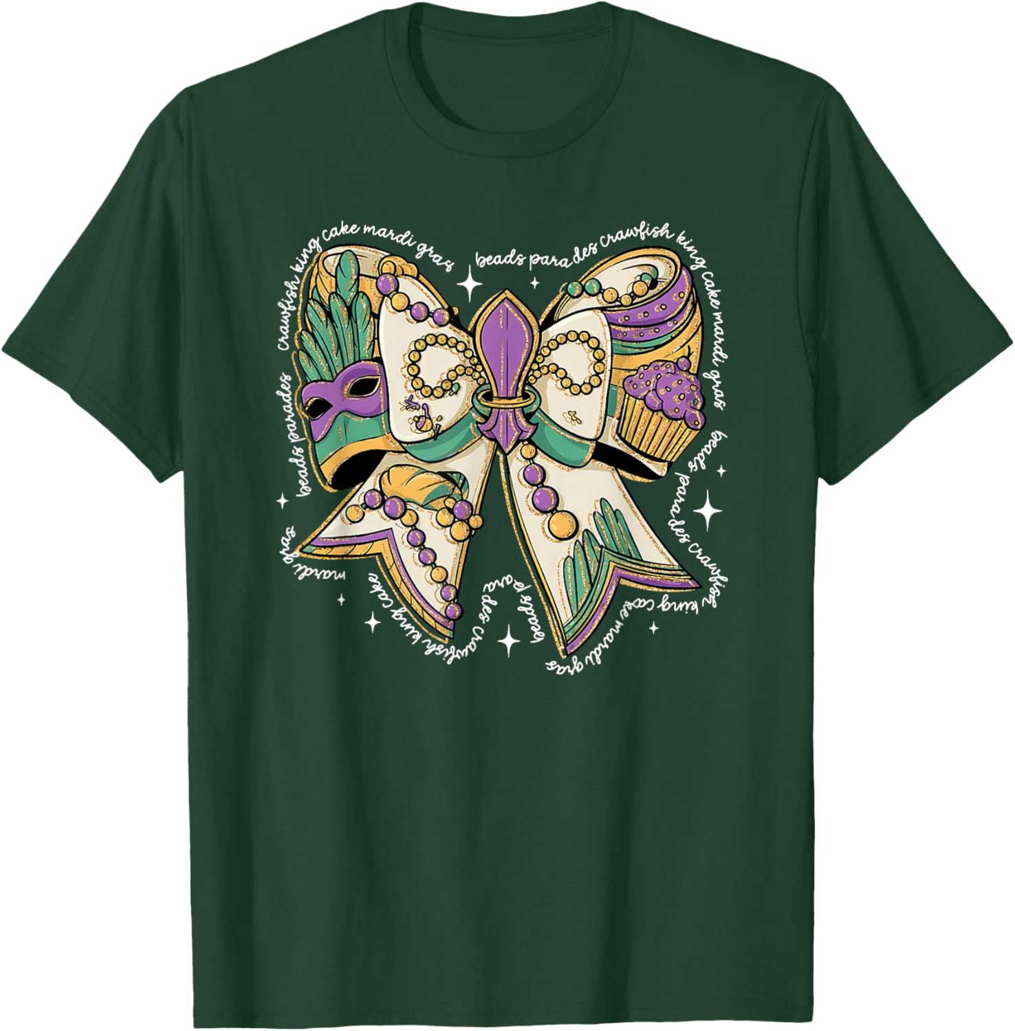 Coquette Bow Mardi Gras T-Shirt for Men and Women - Fun Festival Wear - 7