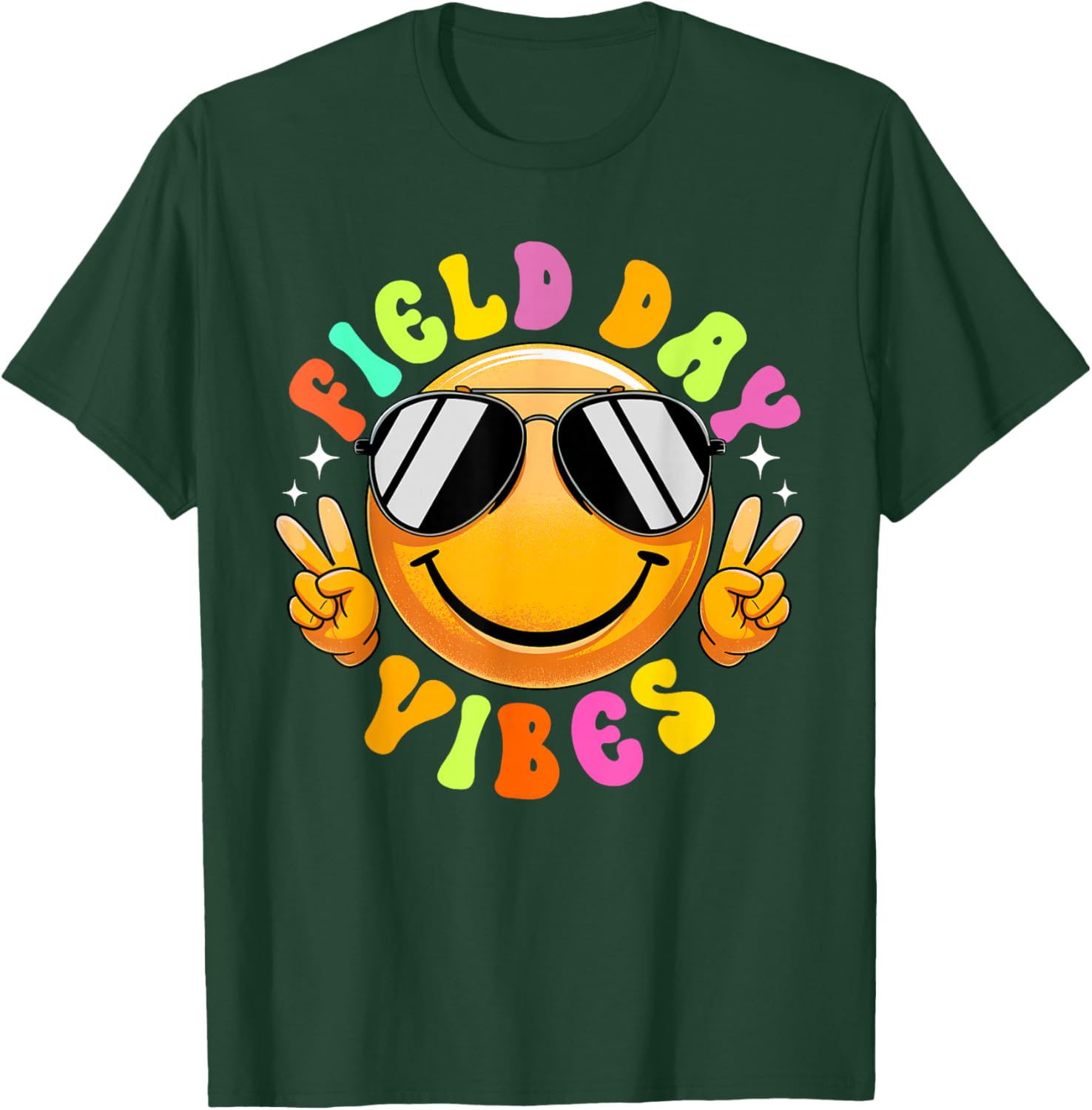 Field Day Vibes Summer Smile Peace Teacher Kids T-Shirt for Fun Times - 6