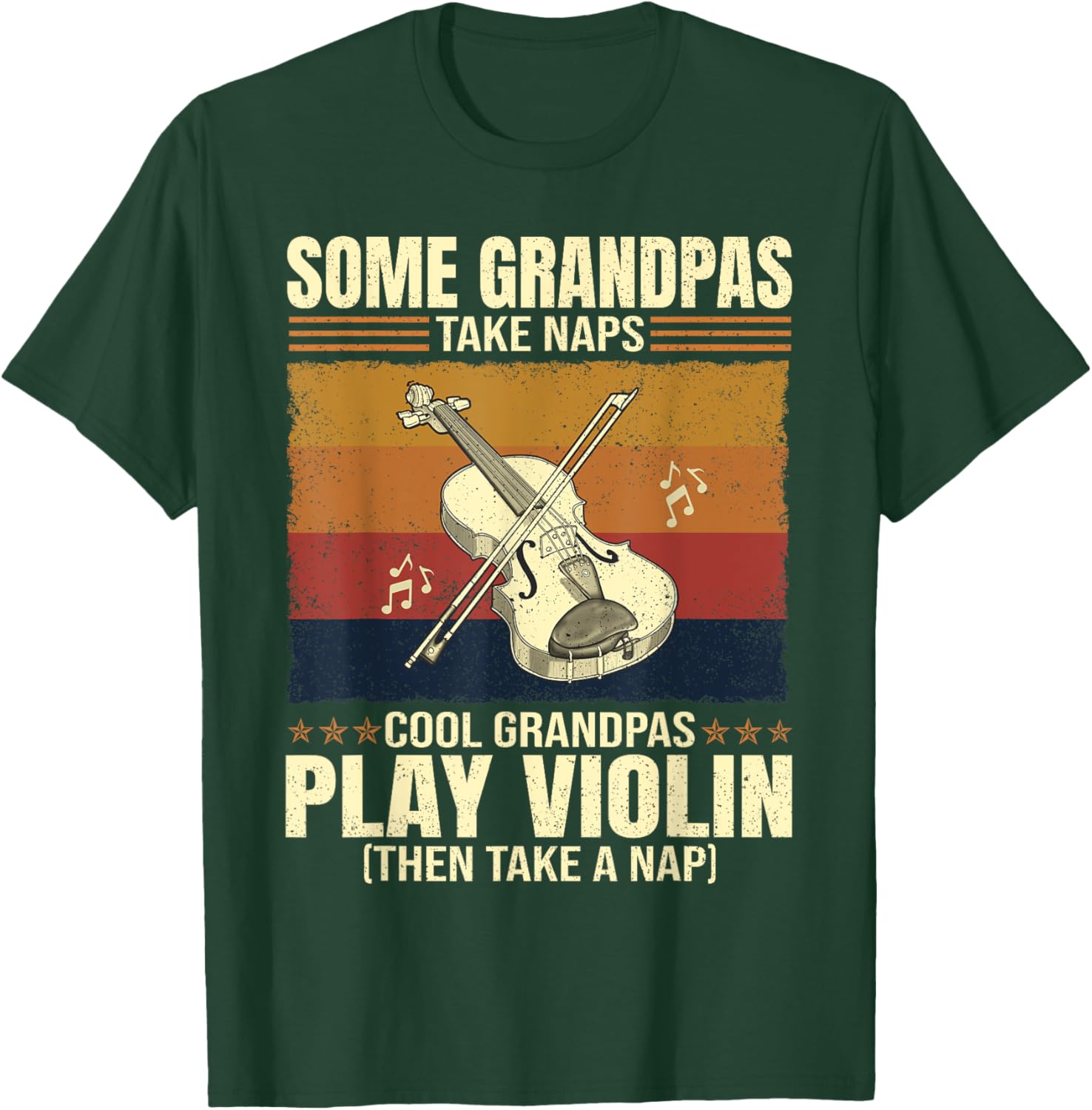 Cool Grandpas Play Violin T-Shirt for Music-Loving Grandfathers - 1