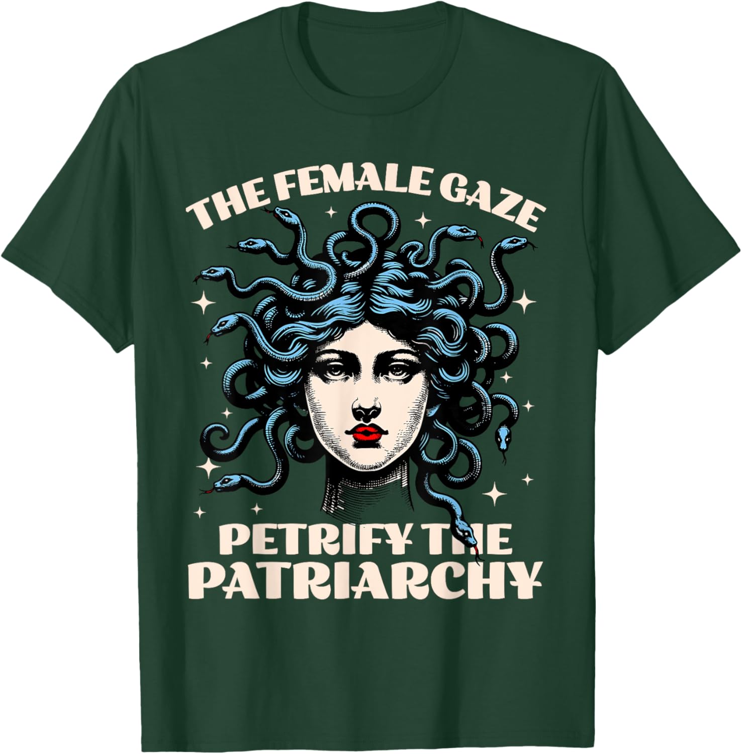 Funny Feminist Medusa T-Shirt - Petrify The Patriarchy Fashion Tee - 14