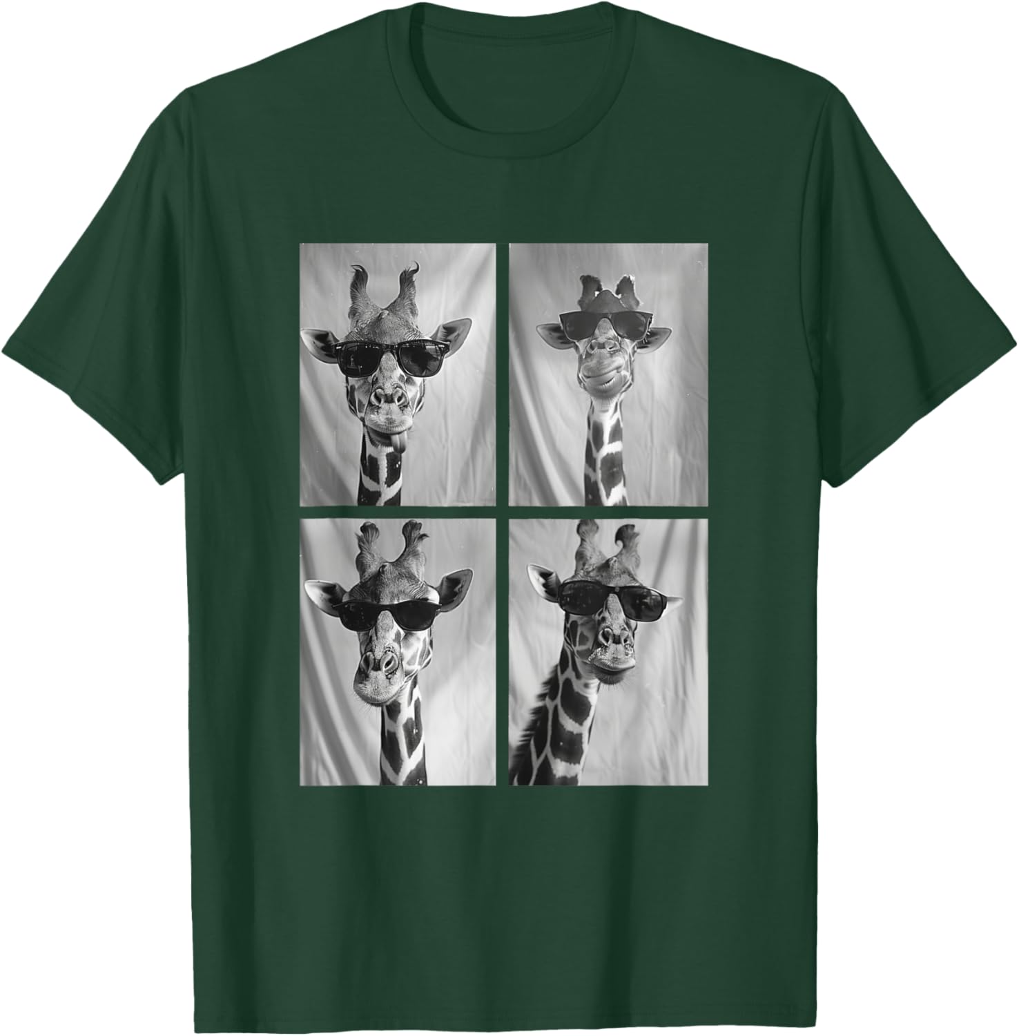 Cute Giraffe in Sunglasses Cool African Hipster T-Shirt for Animal Lovers - 3