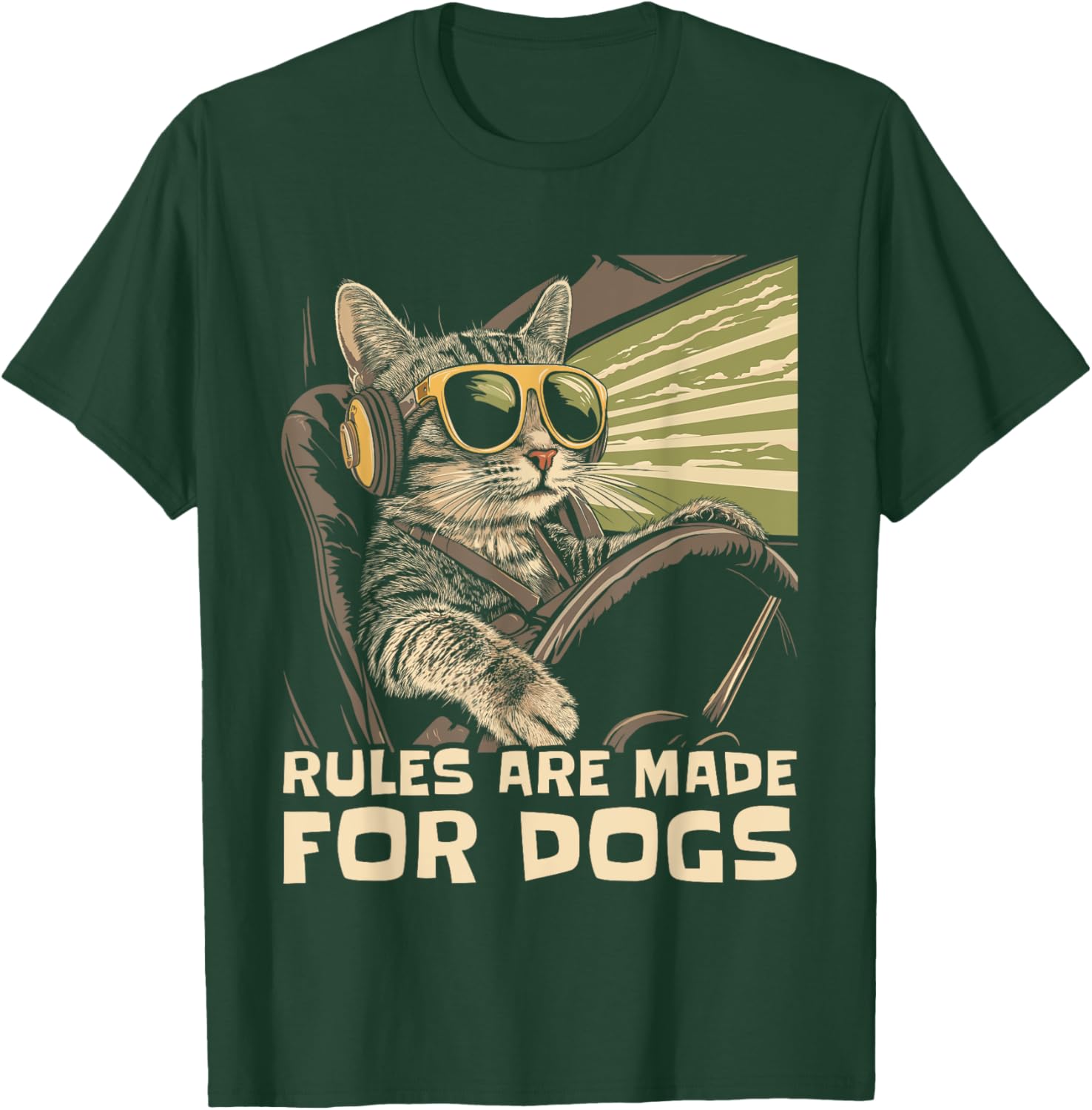 Funny Cat Lover T-Shirt for Men Women and Kids - Rules Are for Dogs - 9