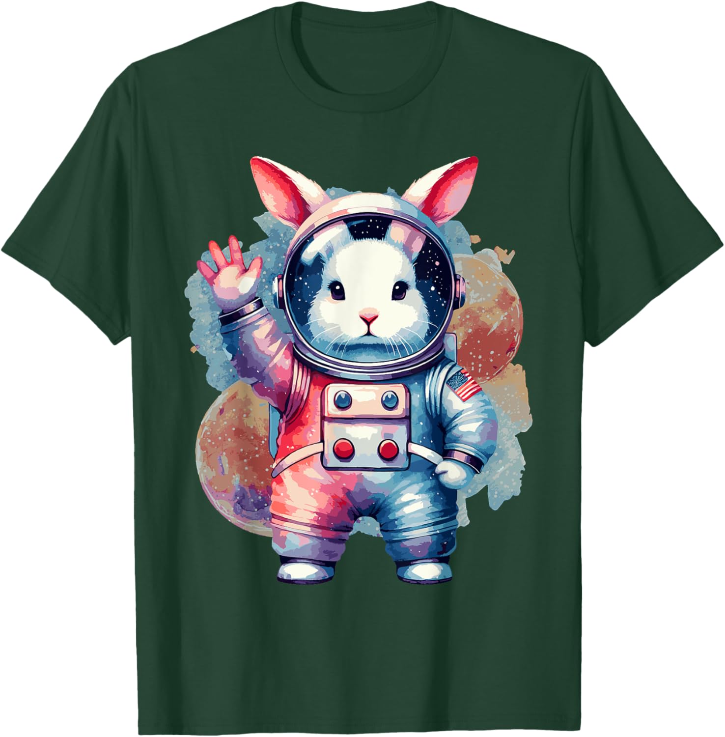 Funny Bunny Rabbit Astronaut Costume Easter T-Shirt for Kids - 28