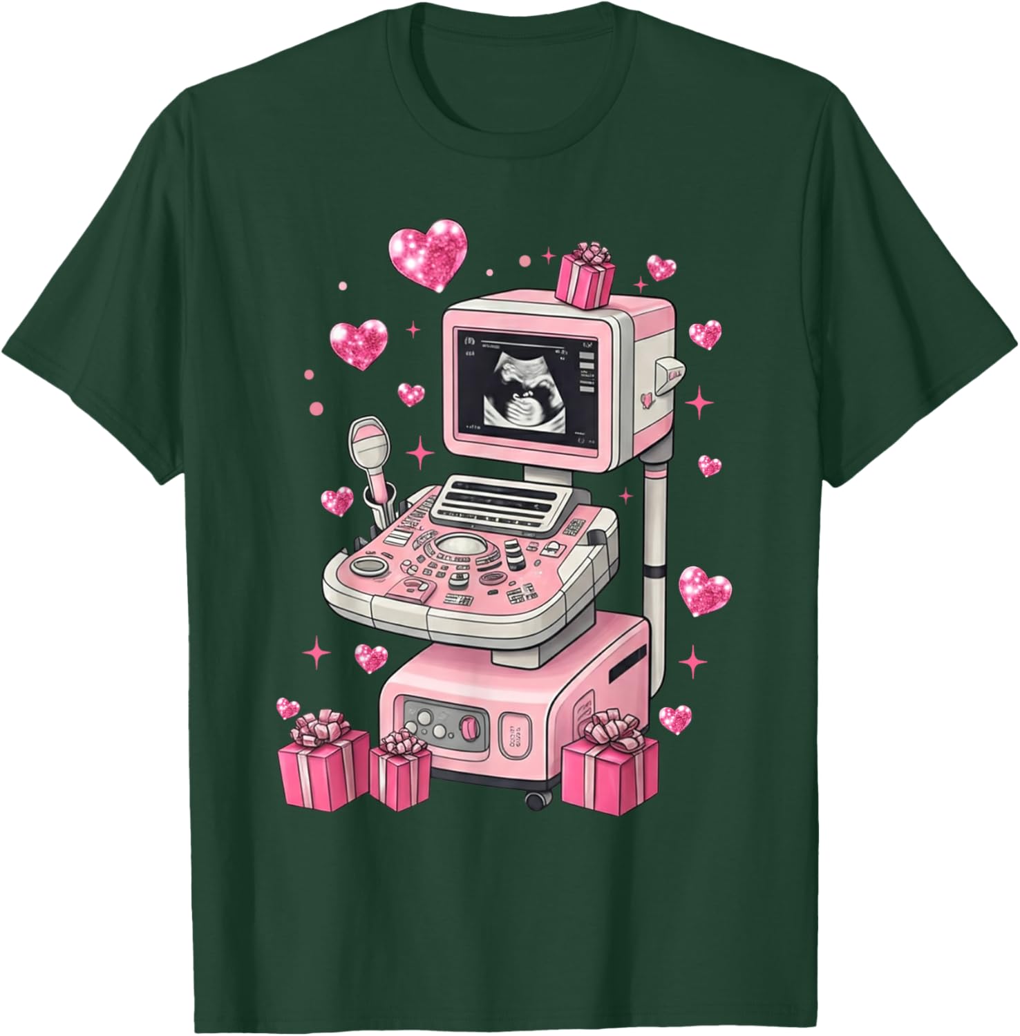 Coquette Bow Sonographer Valentine T-Shirt for Ultrasound Techs - 2