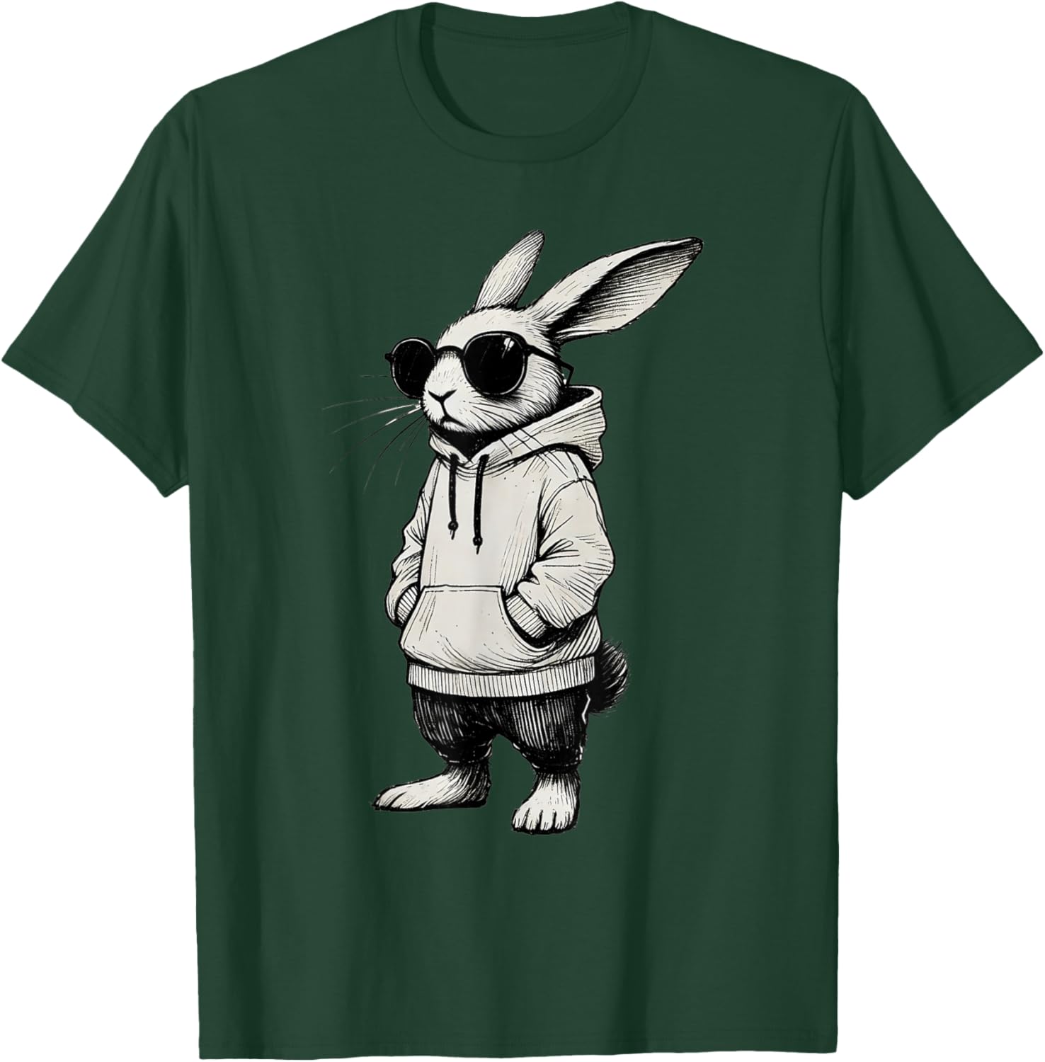 Bunny Face Sunglasses T-Shirt for Boys and Men - Fun Easter Apparel - 11