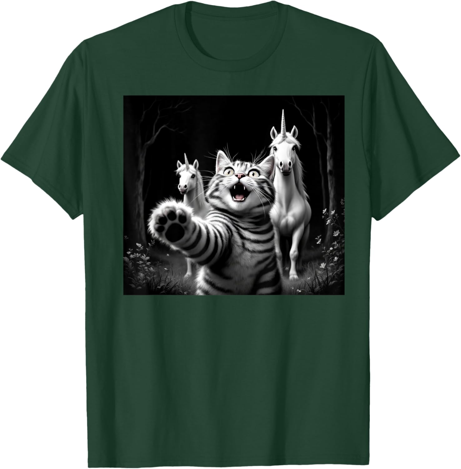 Funny Cat and Unicorn Selfie T-Shirt for Cat Lovers and Kids - 10
