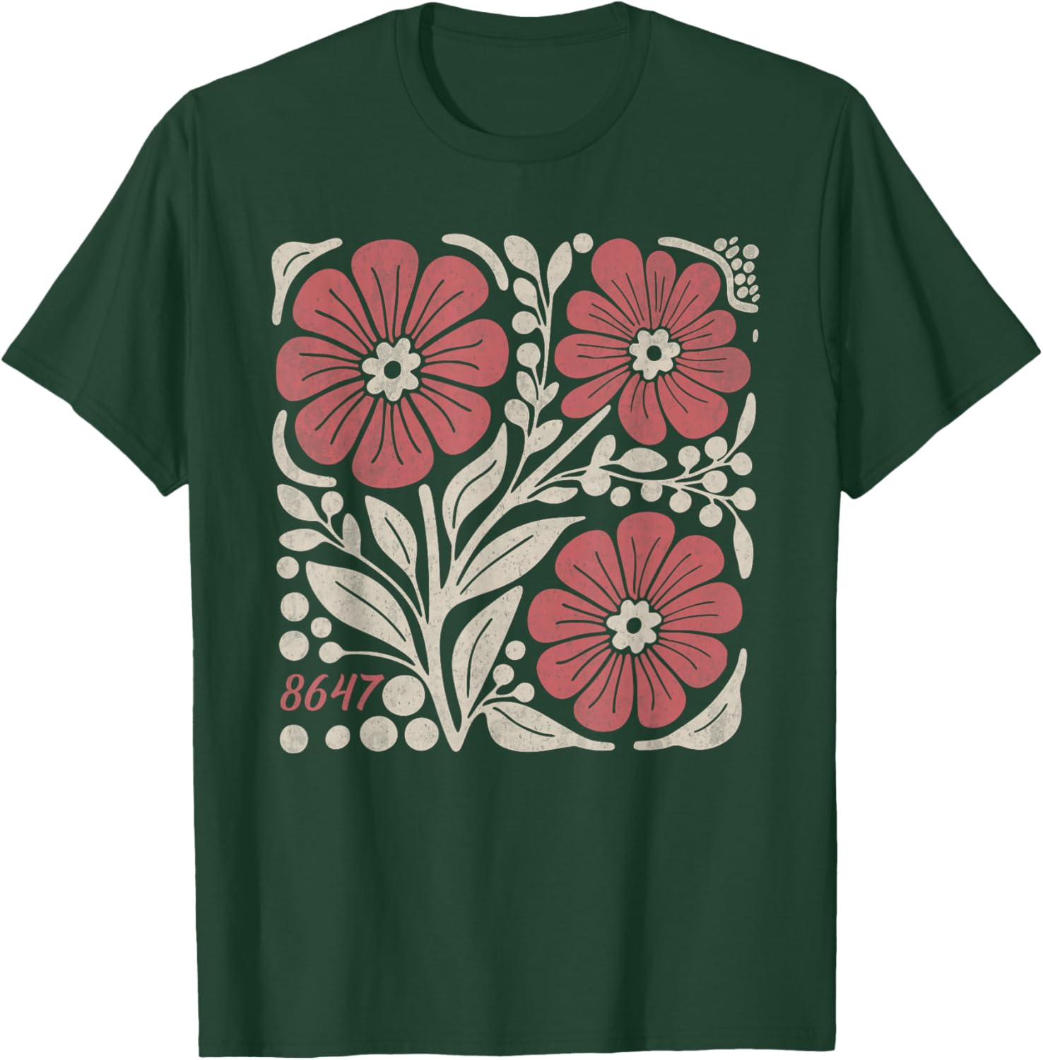 Floral Boho Anti Trump 86 47 T-Shirt for Stylish Casual Wear - 16