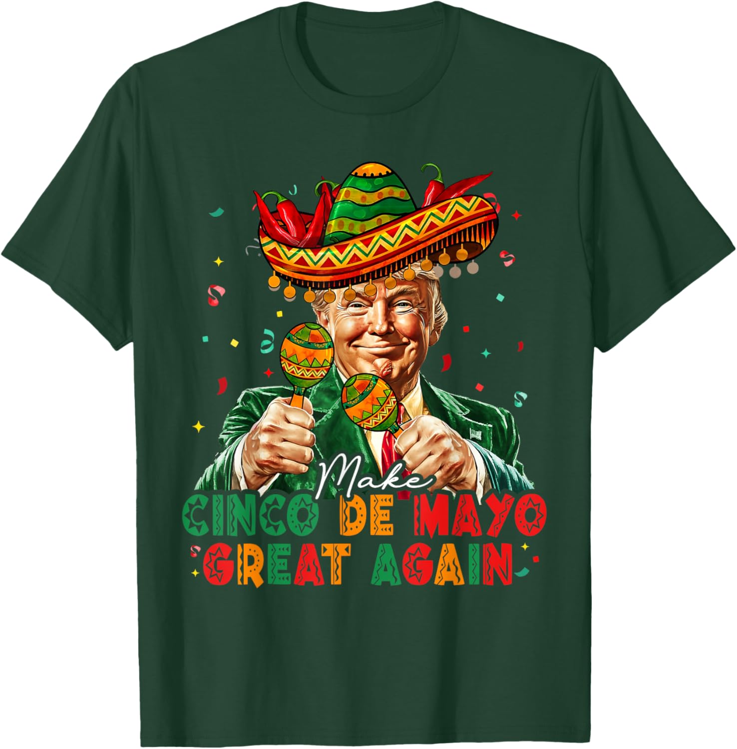 Funny Cinco De Mayo Trump Sombrero T-Shirt for Festive Celebrations - 15
