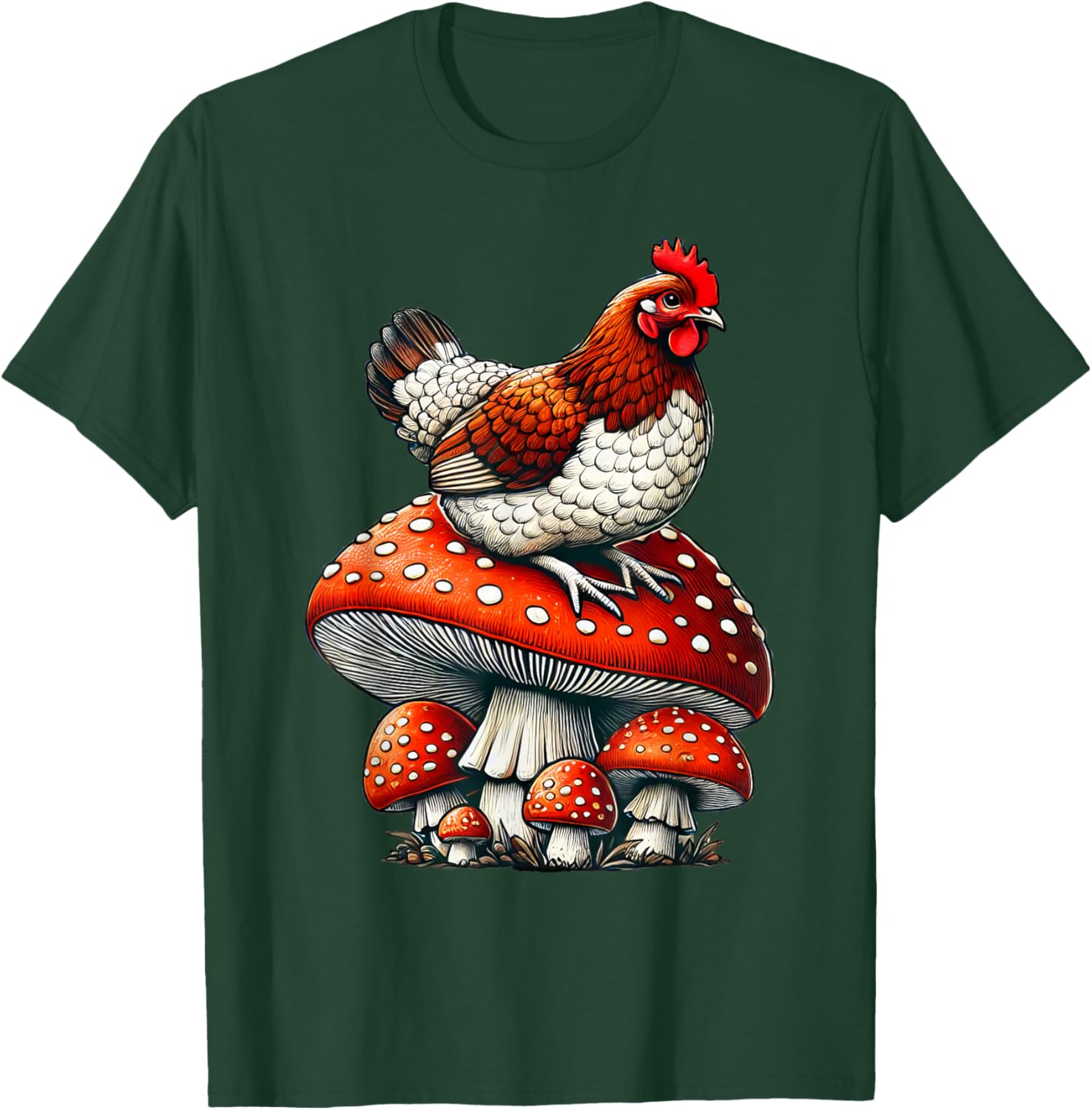 Cute Chicken Mushroom T-Shirt for Fun and Stylish Casual Wear - 20