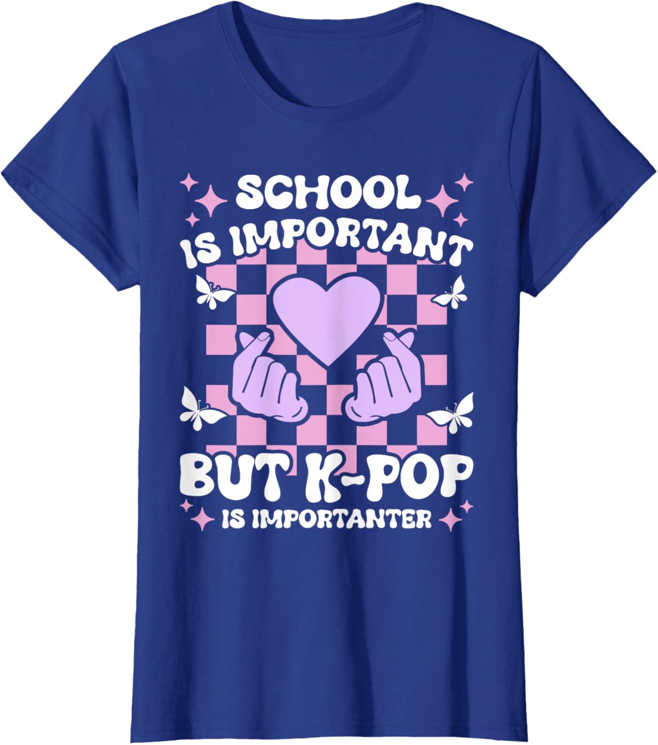 Funny K-Pop T-Shirt for Girls - School is Important, K-Pop is Importanter - 18