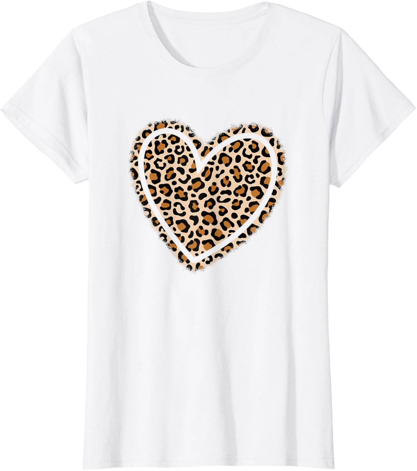 Cute Leopard Print Heart T-Shirt for Women and Girls - Stylish Apparel - 16