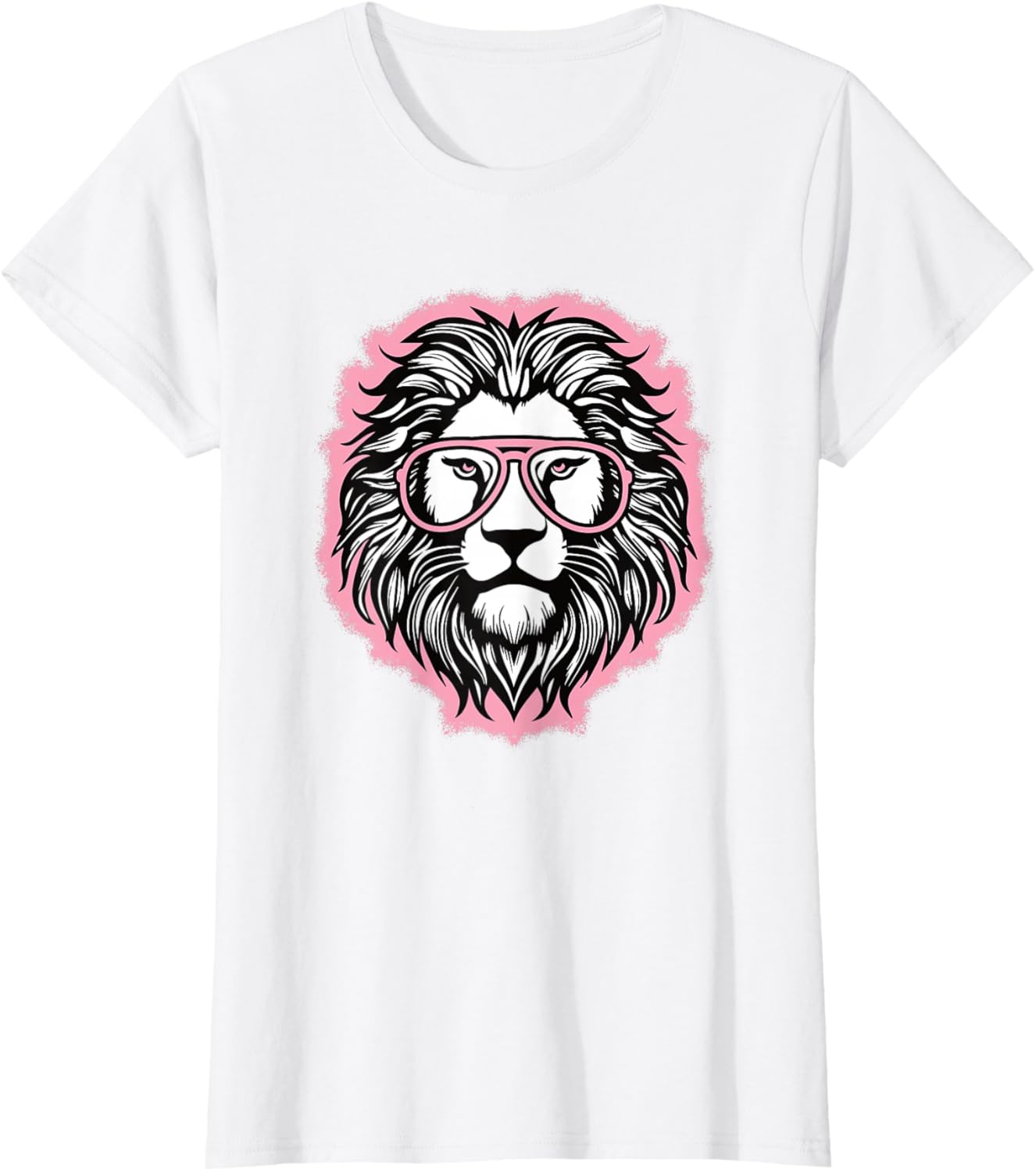 Cute Pink Lion T-Shirt for Women and Girls - Perfect for Lion Lovers - 8
