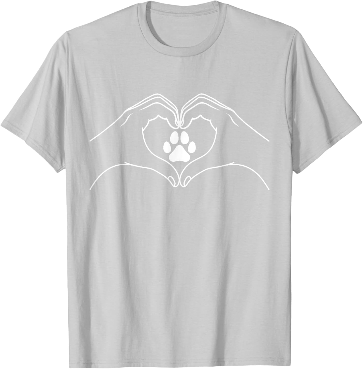 Cute Cat Dog Paw Print Heart T-Shirt for Pet Lovers and Friends - 14