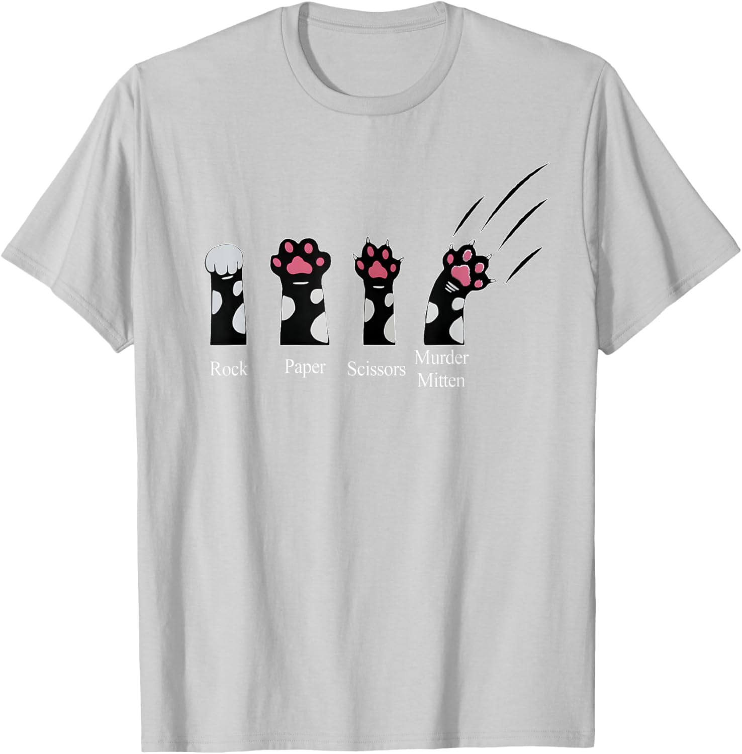 Cute Cats Rock Paper Scissors Murder Mittens Funny T-Shirt for Cat Lovers - 7