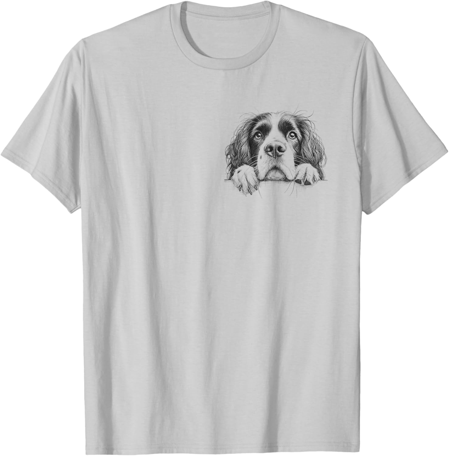 Cute Springer Spaniel Peeking Dog Lover T-Shirt for Men and Women - 11