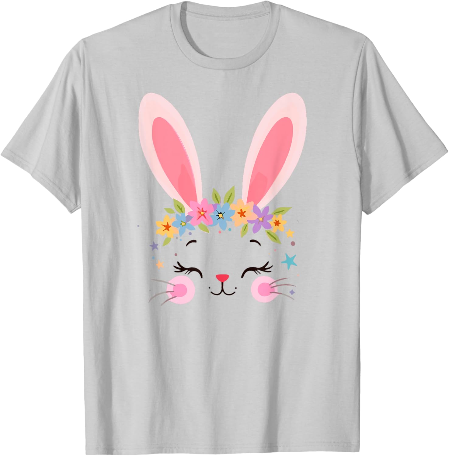Cute Floral Easter Bunny T-Shirt for Rabbit Lovers - Women's Apparel - 9