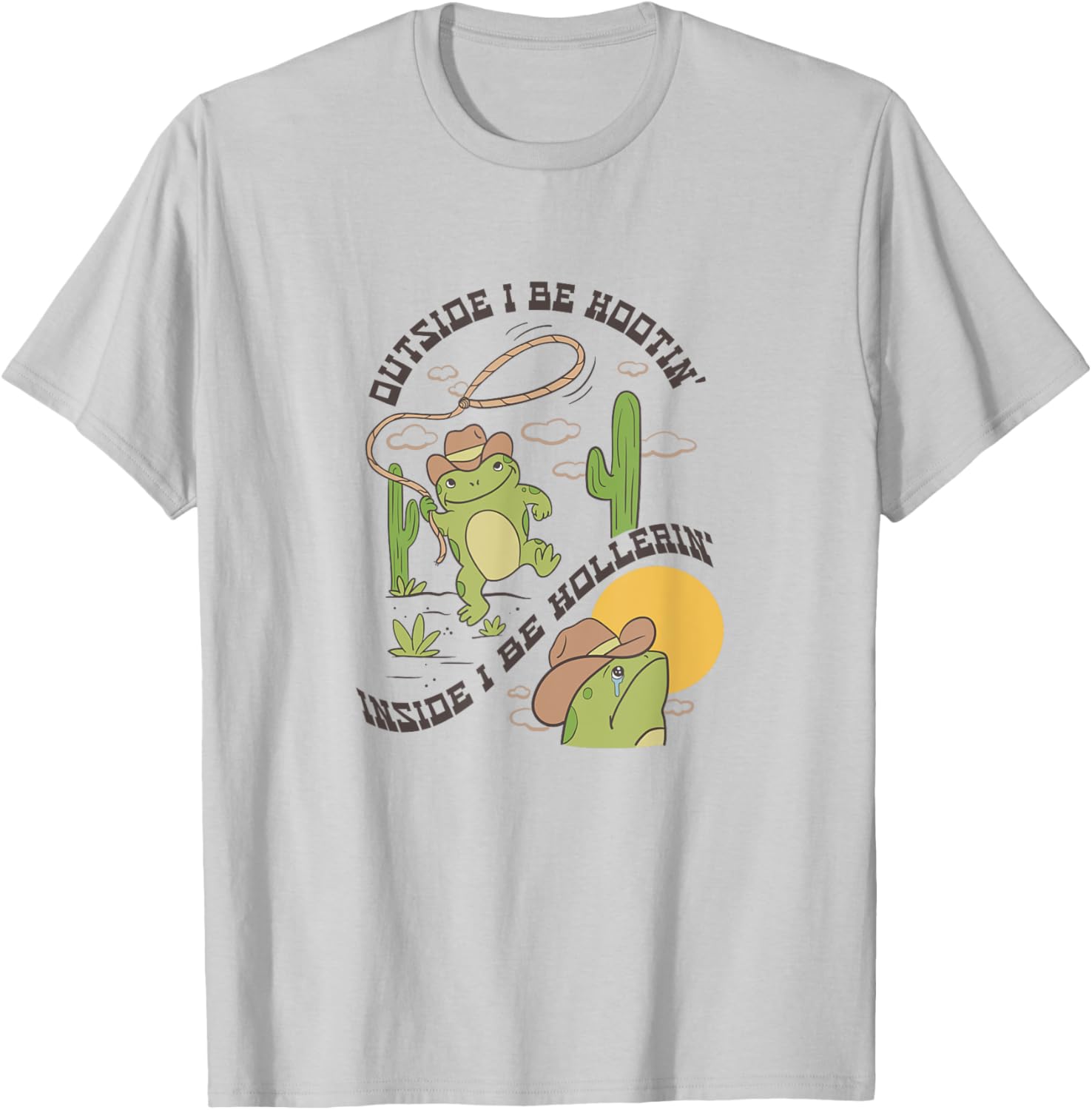 Cowboy Frog Hootin and Hollerin T-Shirt Fun Graphic Tee for All Occasions - 3