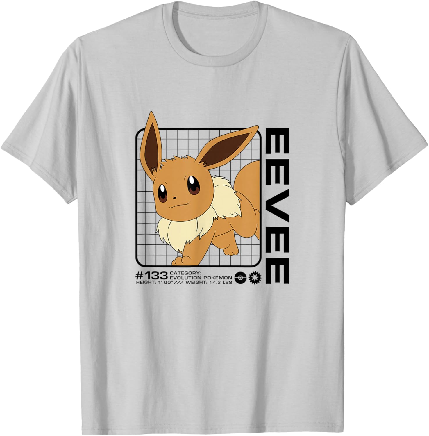 Cute Pokémon Eevee Stats T-Shirt for Fans of All Ages - 4
