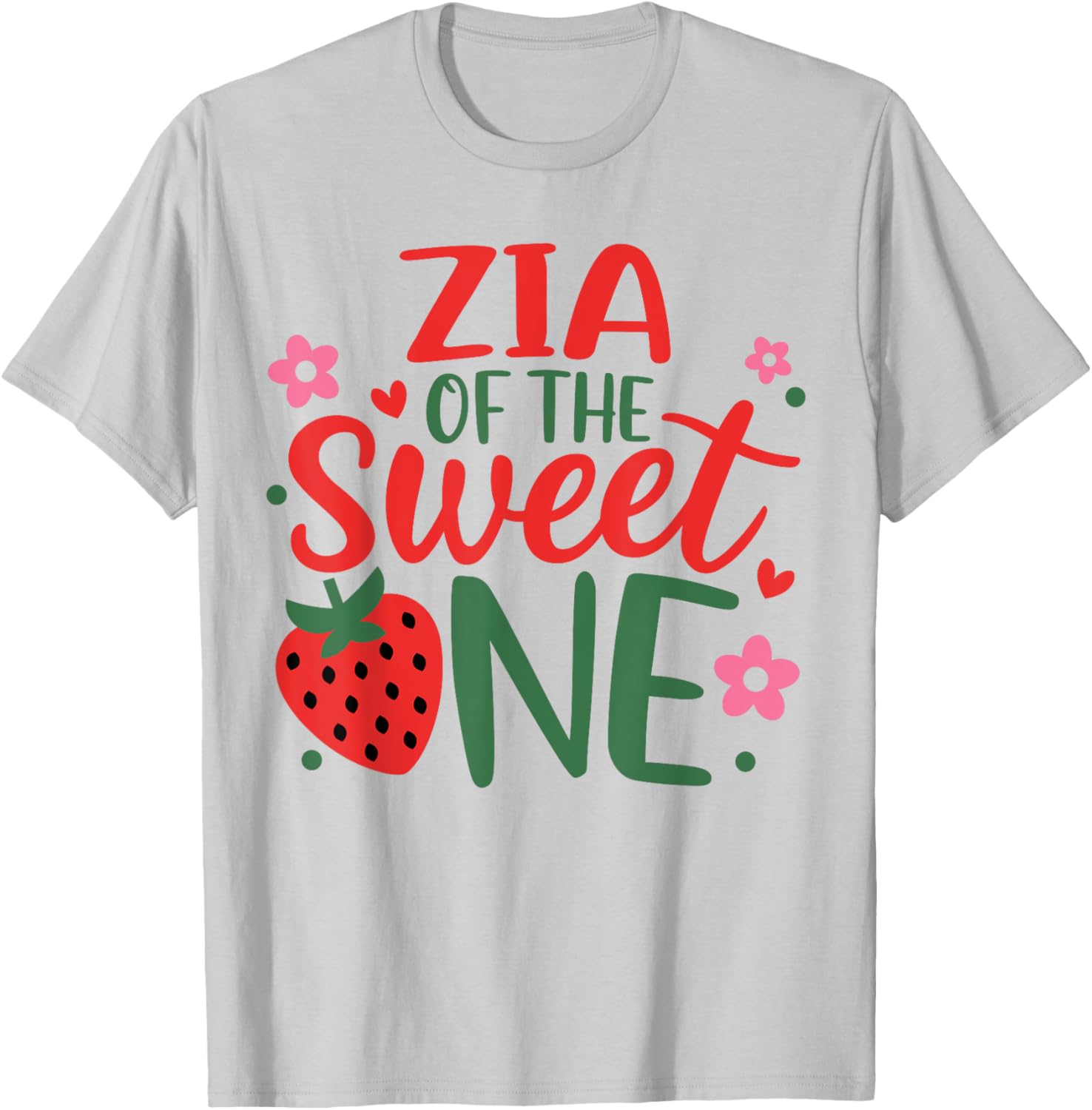 Cute Strawberry First Birthday Girl T-Shirt for Sweet One Celebrations - 4