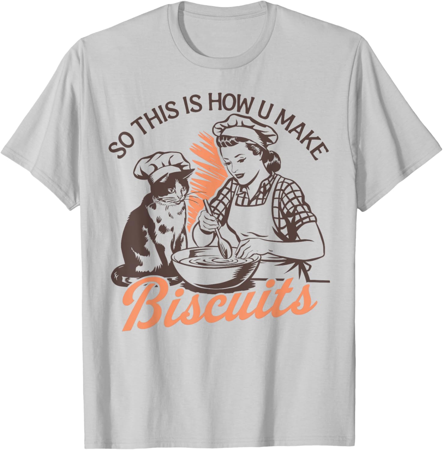 Funny Cat Make Biscuits T-Shirt Retro Gift for Men Women Kids - 2