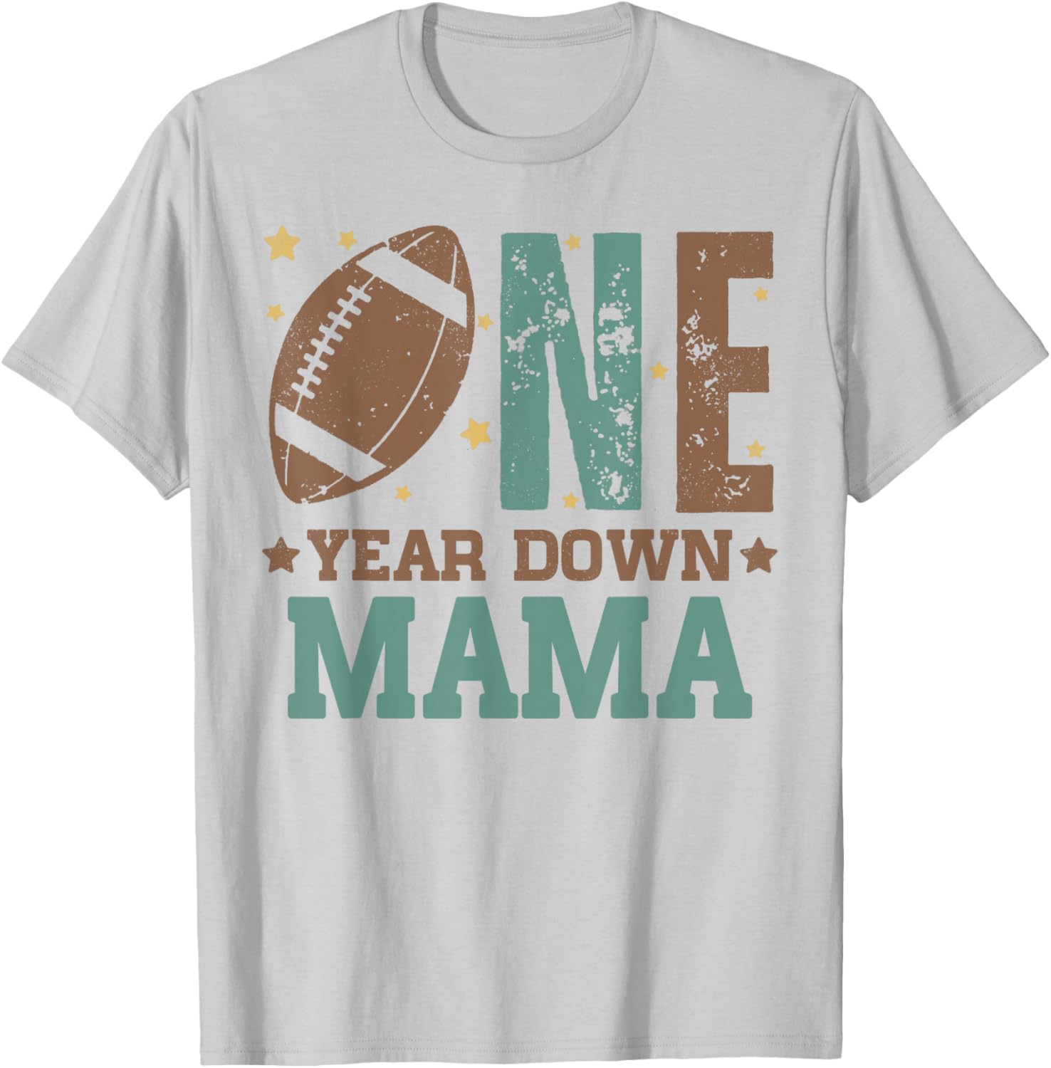 Cute Mama of 1 Year Old Football Birthday Party T-Shirt for Moms - 1