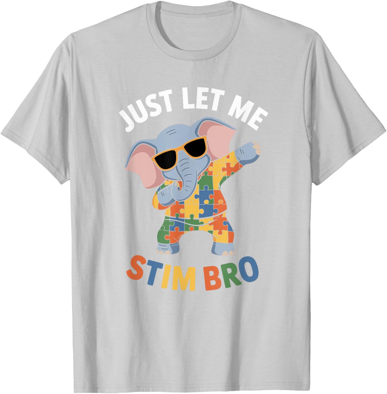 Funny Elephant Autism Awareness Just Let Me Stim Bro T-Shirt for Boys - 1