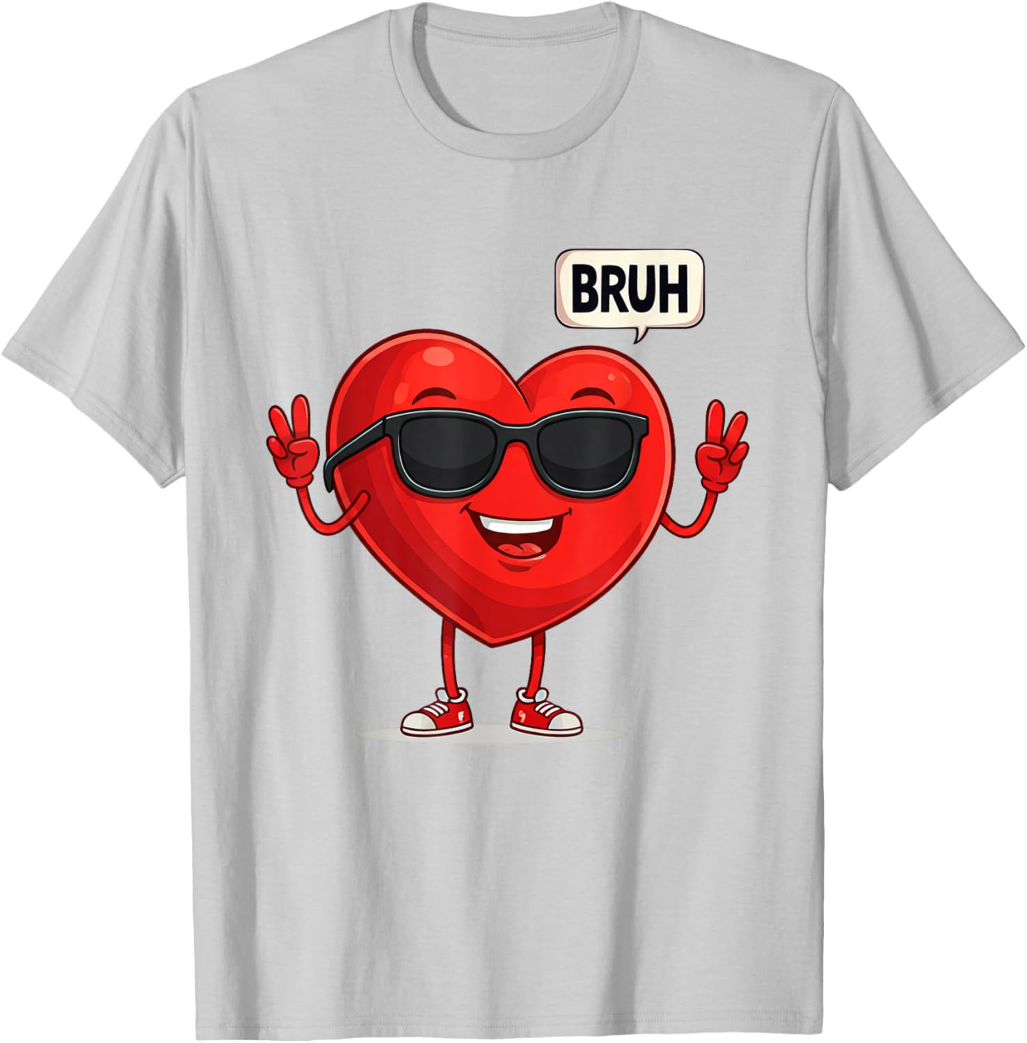 BRUH Valentine's Day Heart Humor Meme Graphic T-Shirt for Men and Women - 24