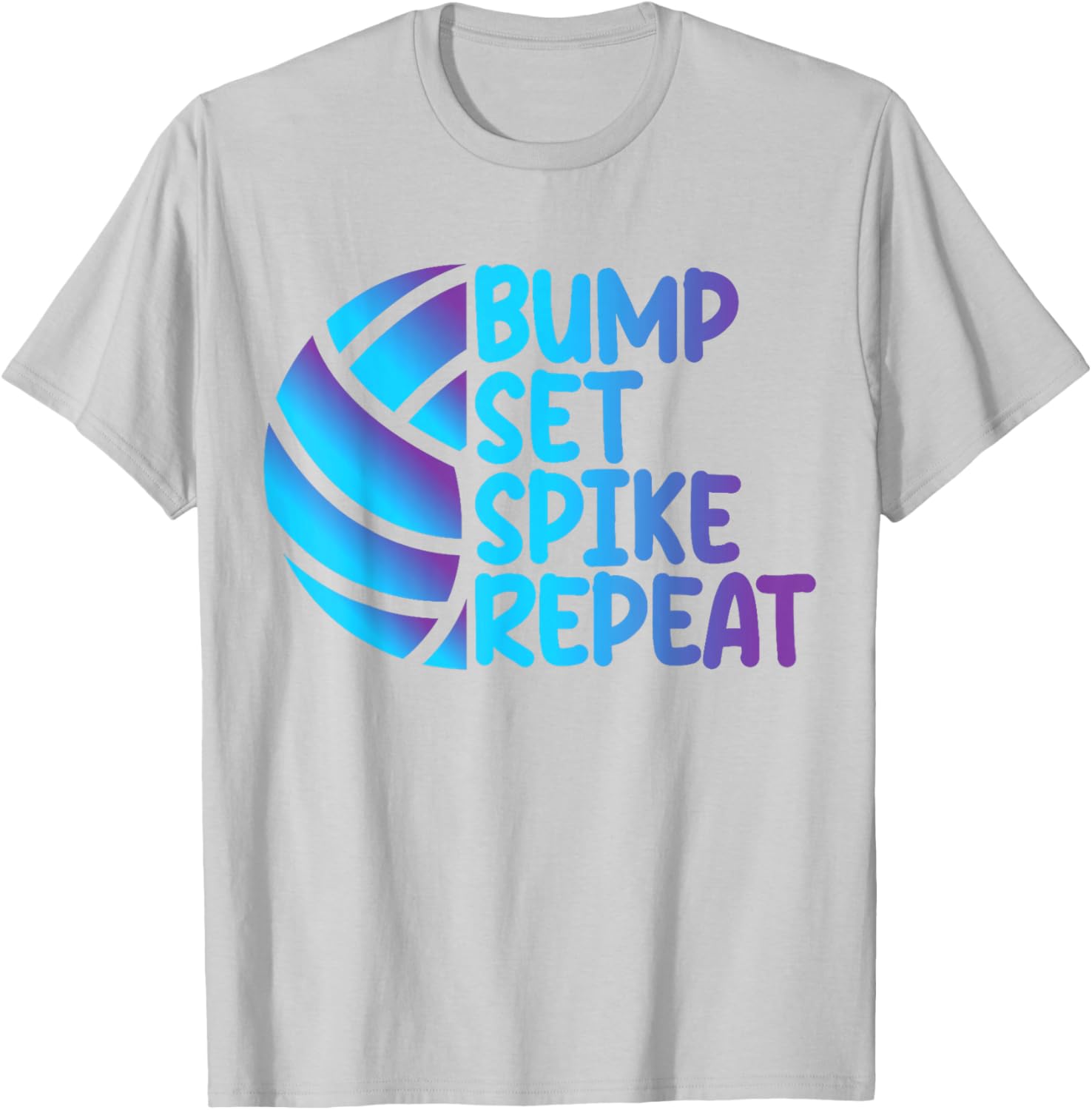 Funny Cool Volleyball Bump Set Spike Repeat T-Shirt for Sports Lovers - 17
