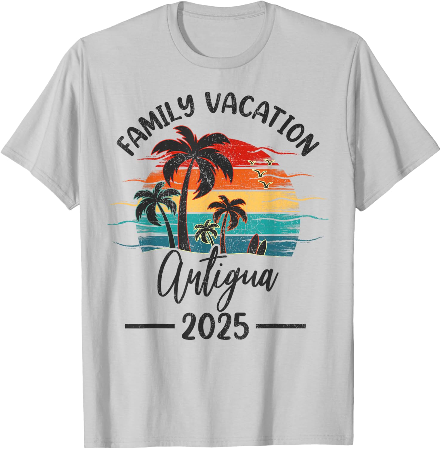 Family Vacation 2025 Summer Antigua Beach T-Shirt for Fun Memories - 1