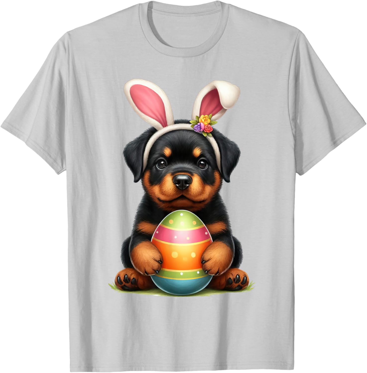 Cute Bunny Rottweiler Dog Easter T-Shirt Perfect for Spring Celebrations - 21