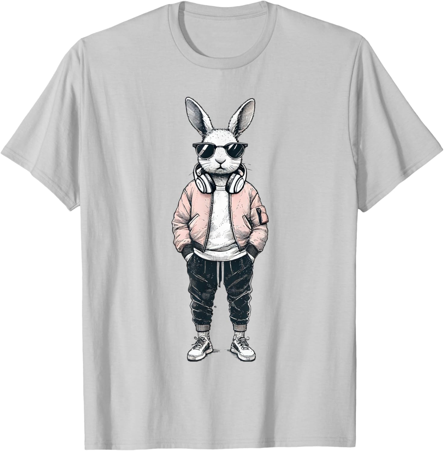 Cool Bunny Rabbit Boys Easter Shirt with Sunglasses for Kids and Men - 15