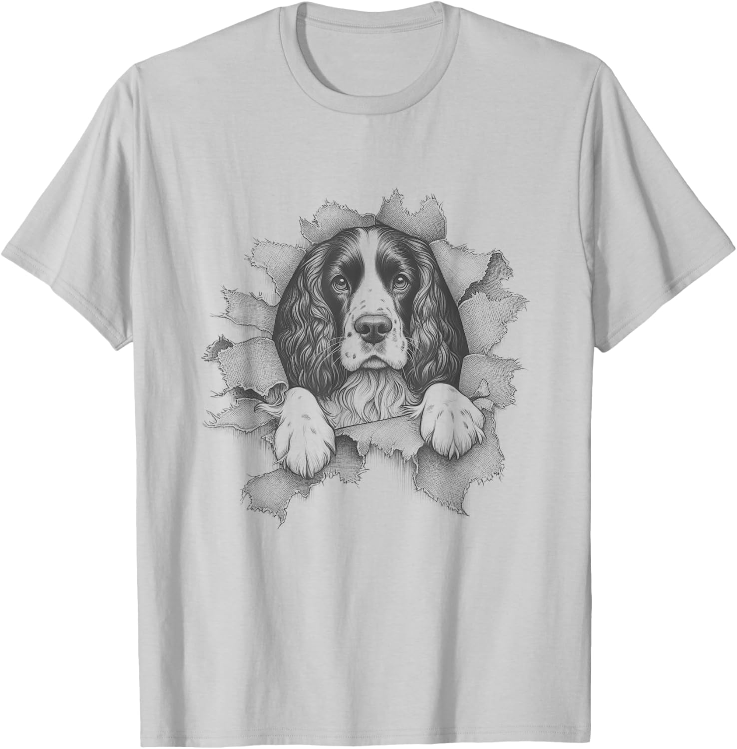 English Springer Spaniel Peeking T-Shirt for Dog Lovers - Fun and Stylish Wear - 10