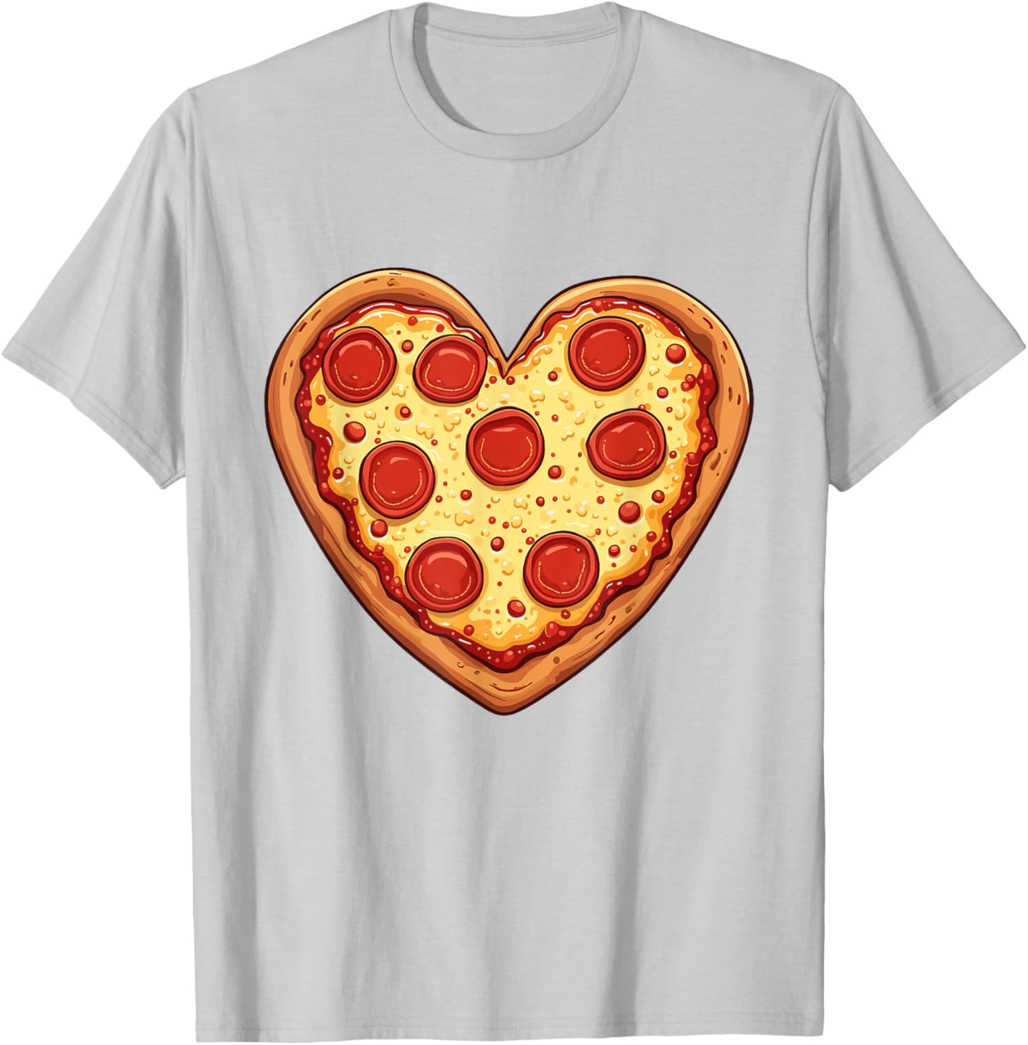 Cute Heart-Shaped Pizza Valentine's Day T-Shirt for Pizza Lovers - 21