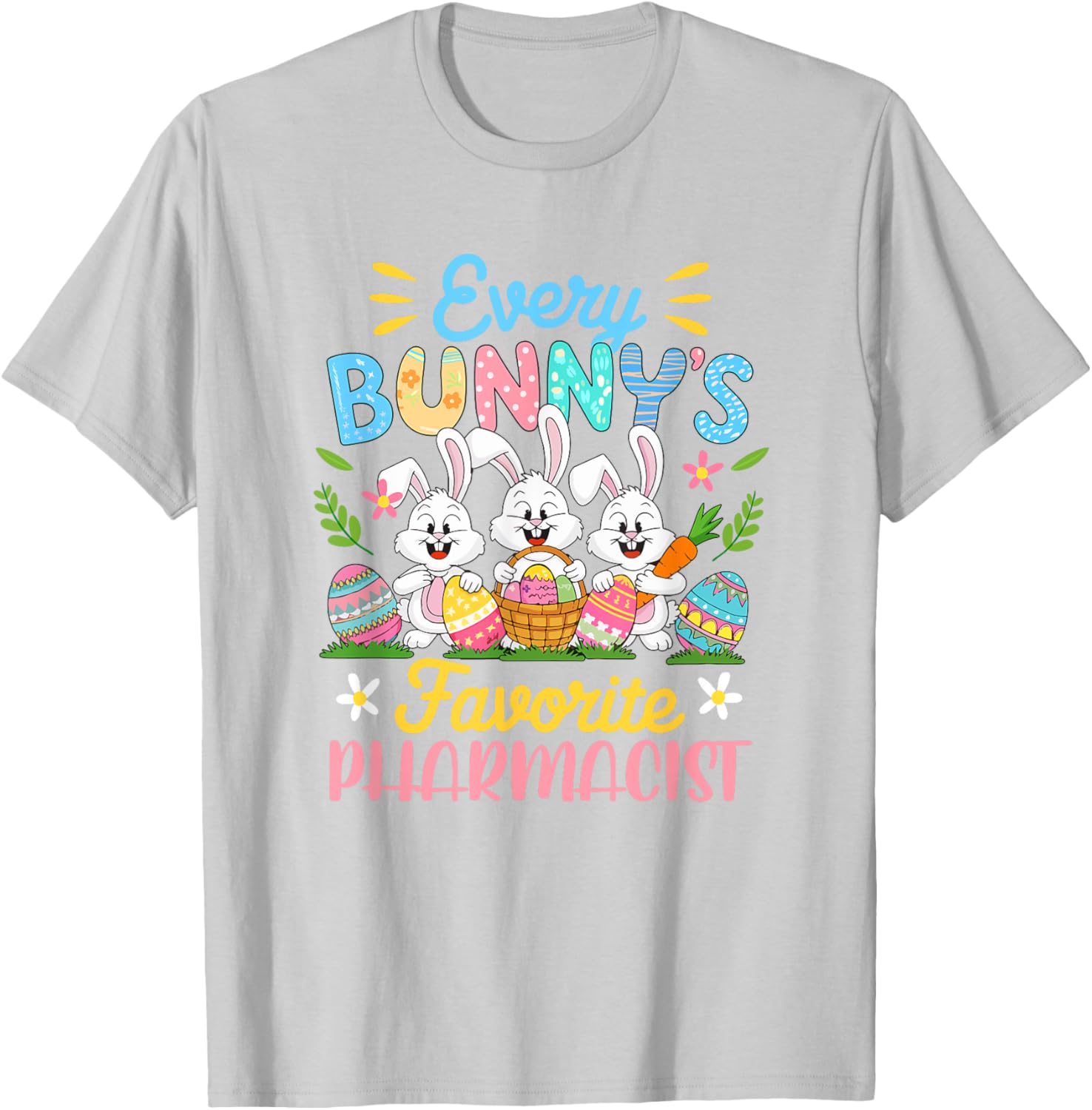 Bunny's Favorite Pharmacist Easter Bunnies Egg Hunt T-Shirt for Kids - 15