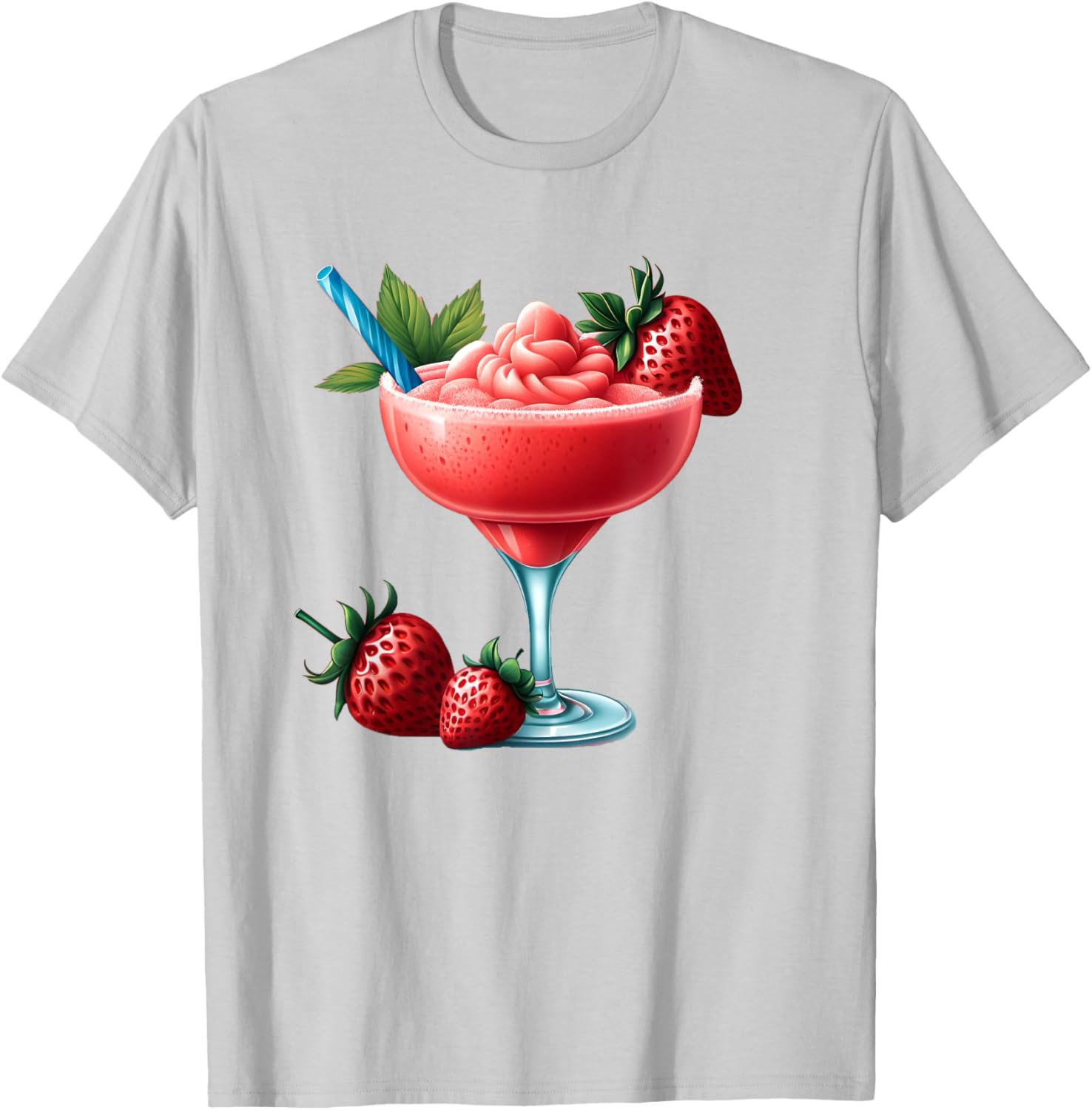 Frozen Strawberry Daiquiri T-Shirt for Fun Summer Vibes and Relaxation - 4