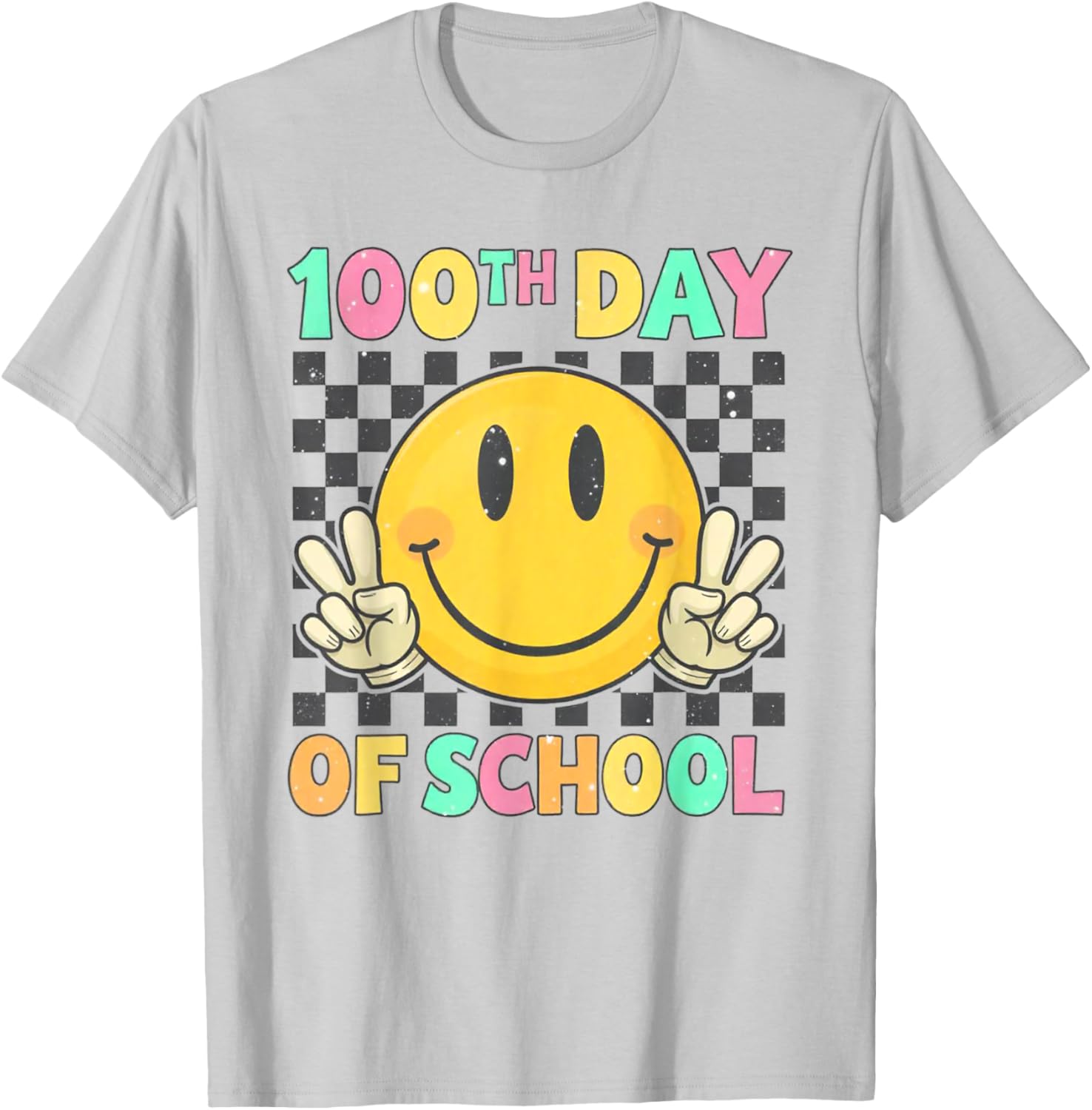 Cute 100th Day of School Smile Face T-Shirt for Kids and Teachers - 3