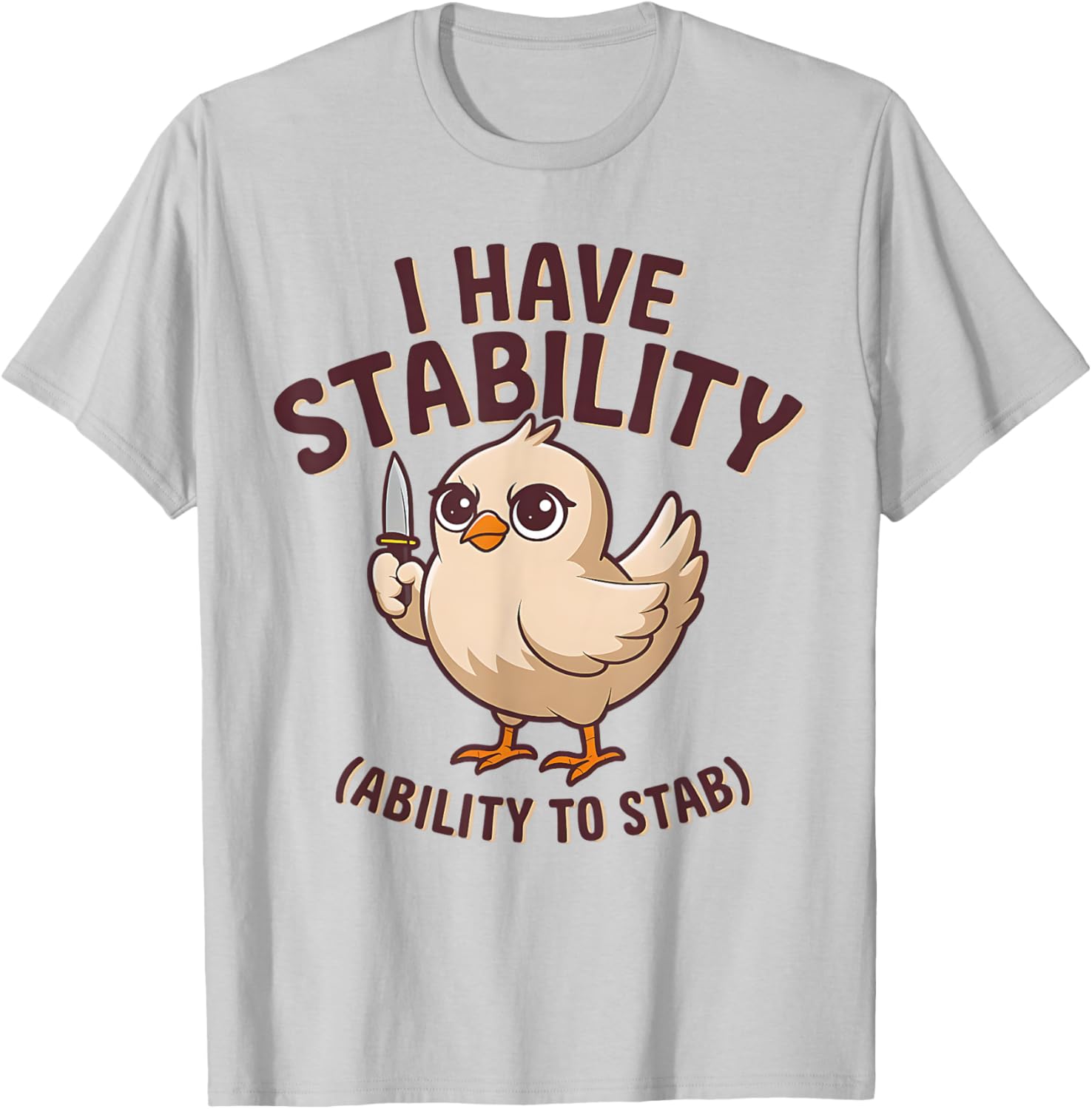 Funny Cute Duck T-Shirt with Stability Ability to Stab Humor - 9