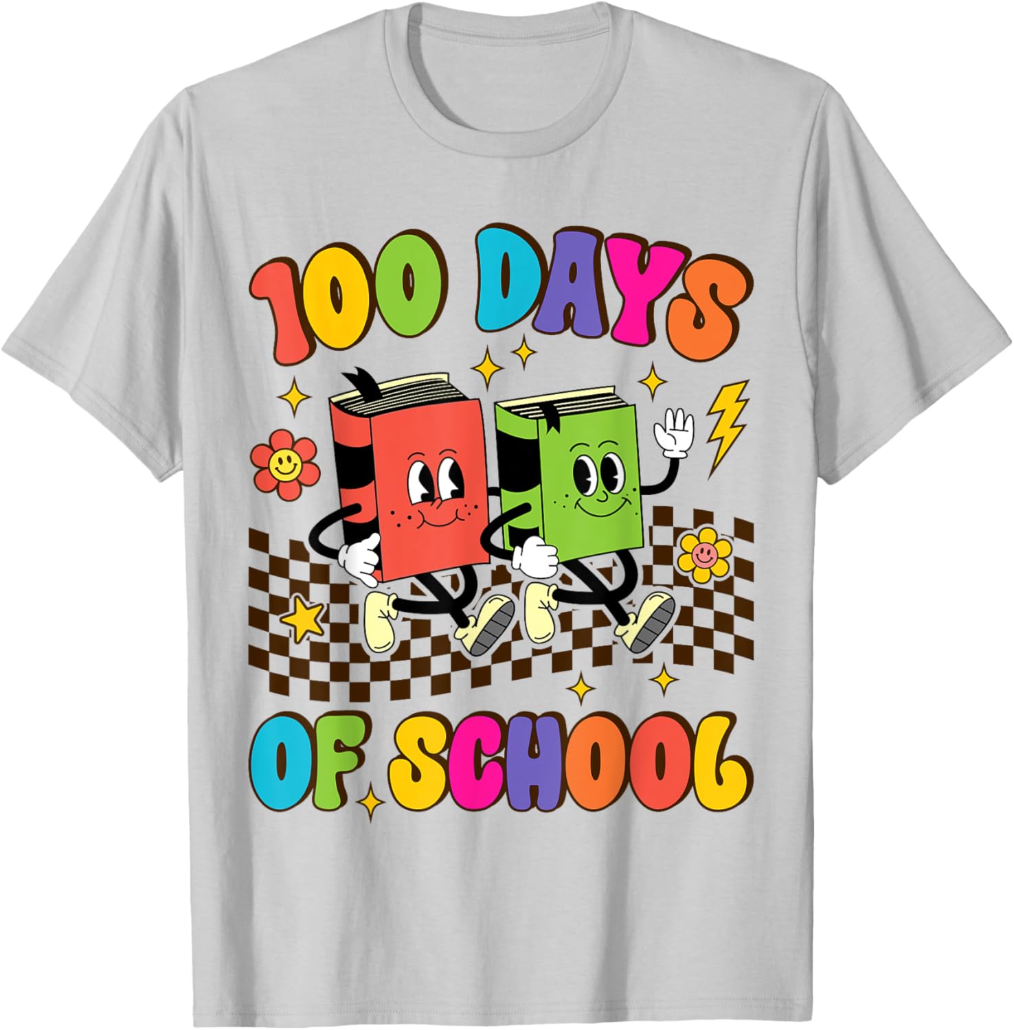 Groovy 100 Days of School T-Shirt for Kids and Teachers Fun Shirt - 5