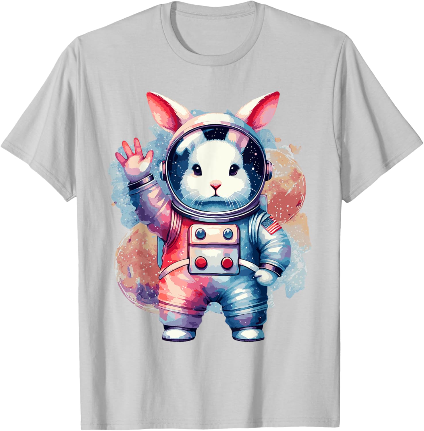 Funny Bunny Rabbit Astronaut Costume Easter T-Shirt for Kids - 14