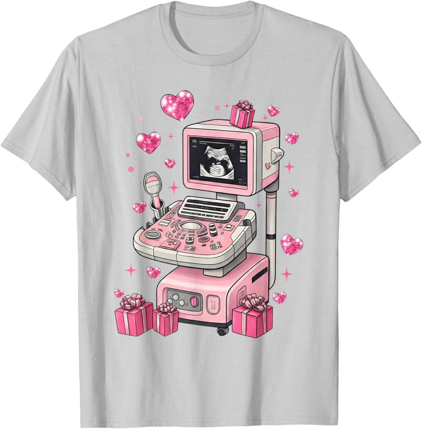 Coquette Bow Sonographer Valentine T-Shirt for Ultrasound Techs - 14